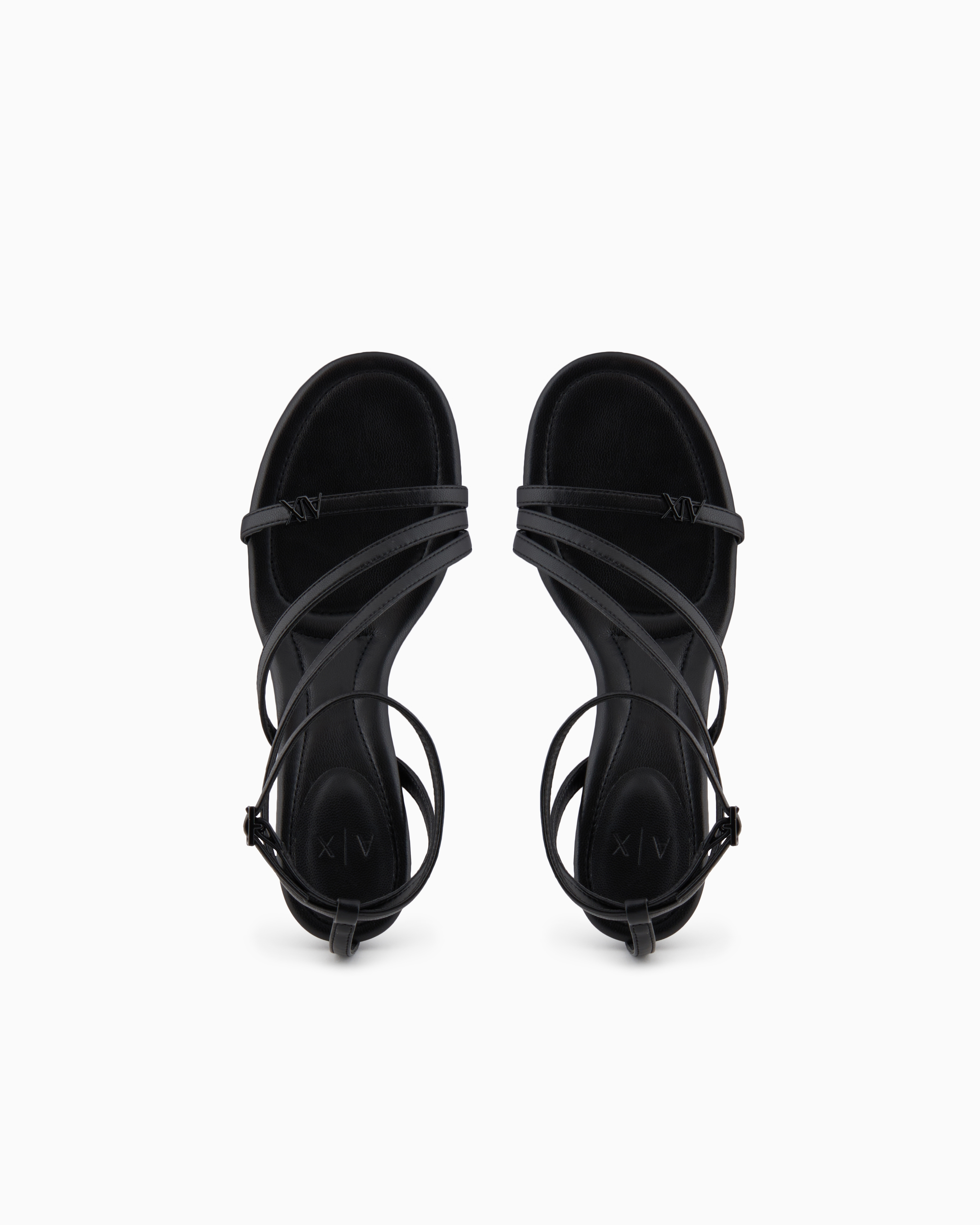 Armani Exchange - Heeled sandals with straps, Woman, Black, Size: