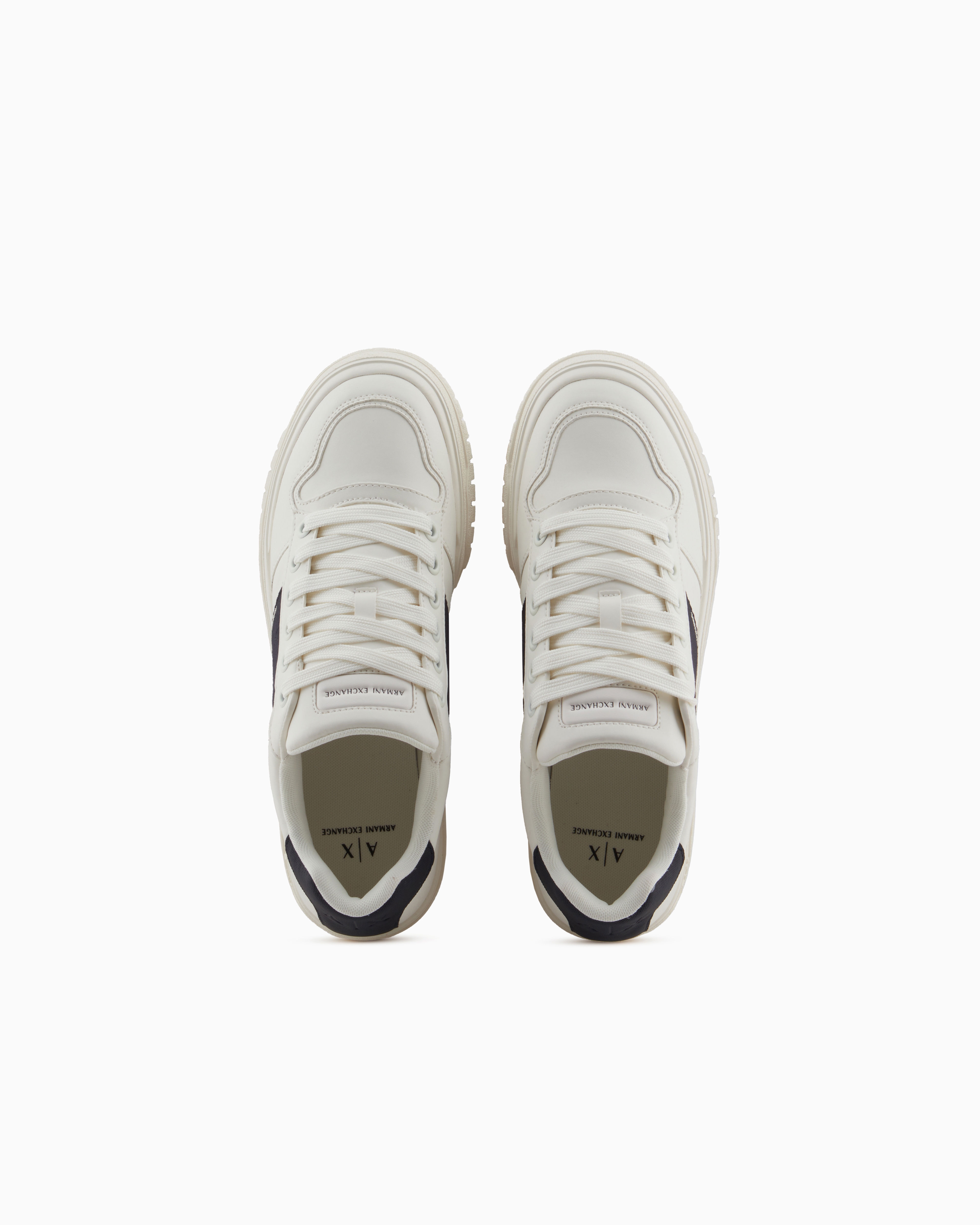 Armani Exchange - Sneakers with contrasting side band, Man, White, Size: