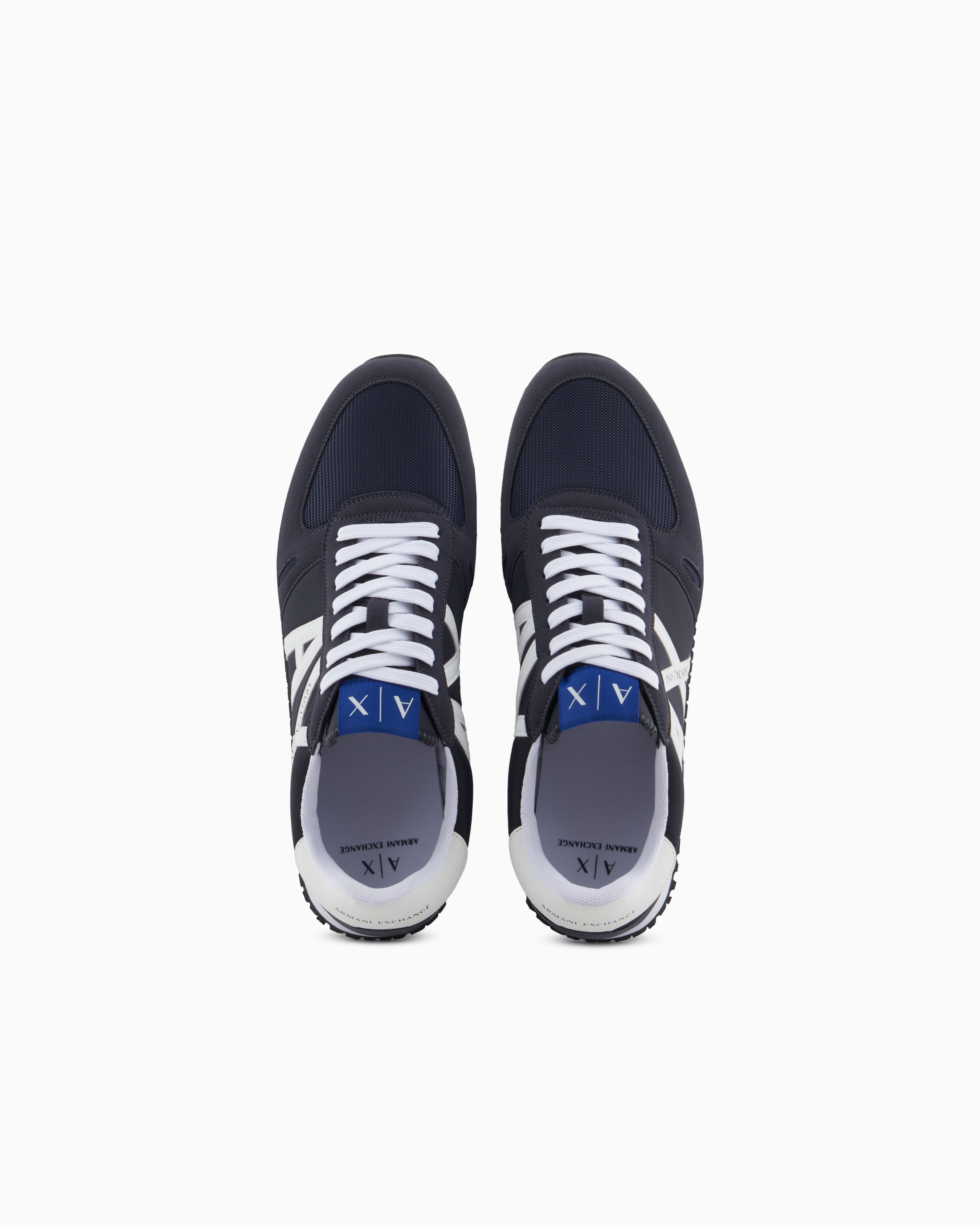 Armani Exchange - Sneakers eco-suede, mesh and nylon, Man, Navy Blue, Size: