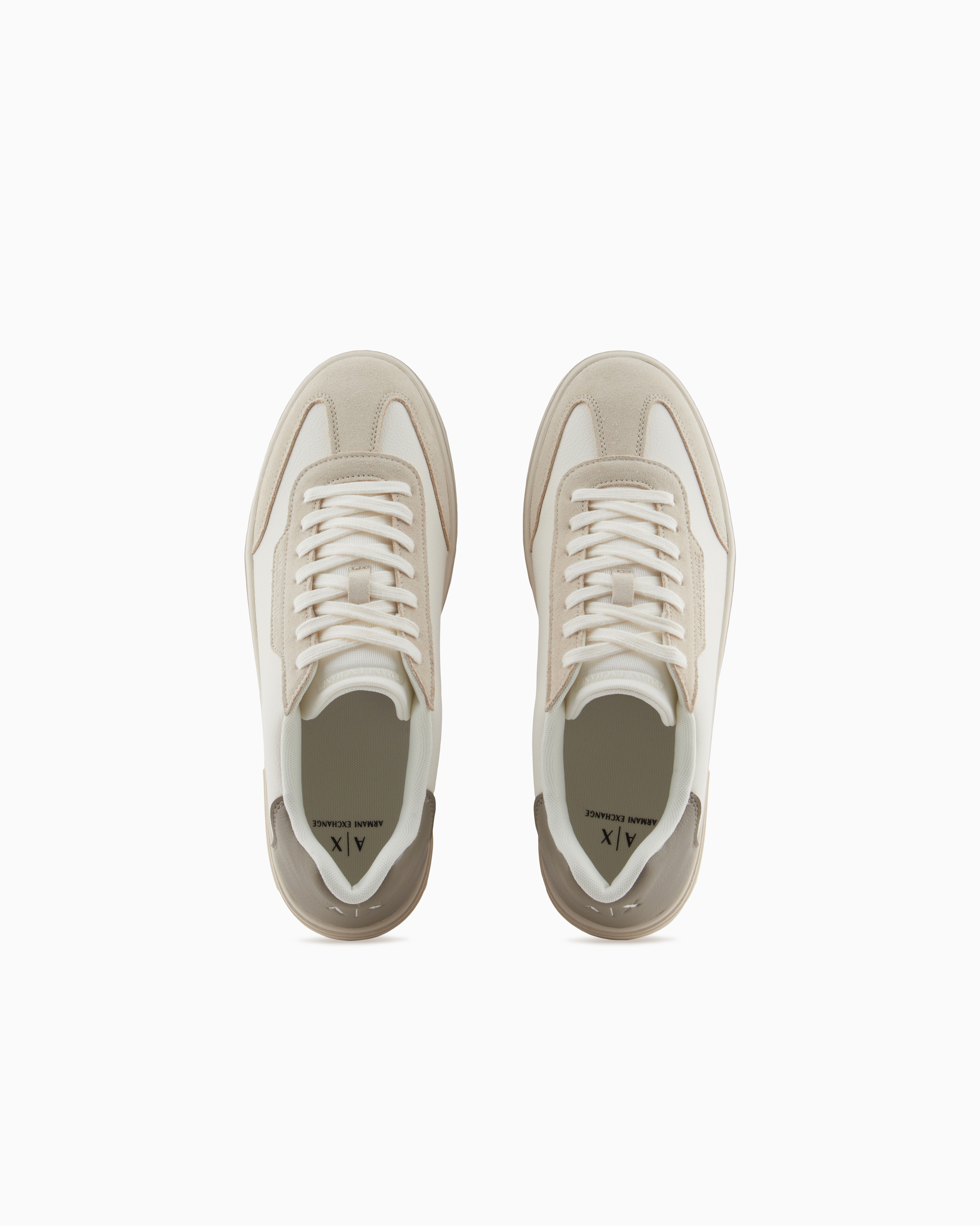Armani Exchange - Sneakers with contrasting inserts, Man, Beige, Size: