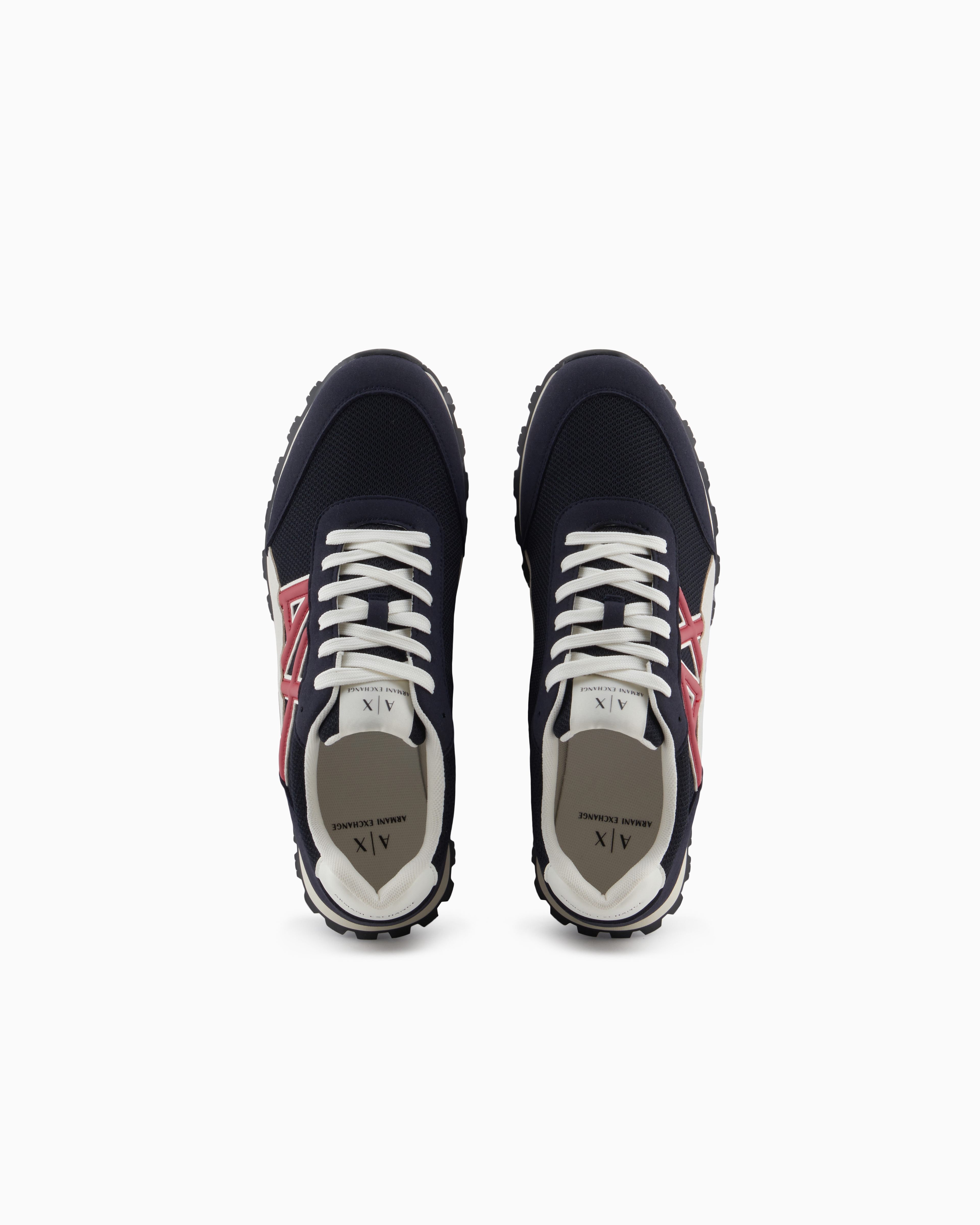 Armani Exchange - Sneakers eco-suede, mesh and nylon, Man, Navy Blue, Size: