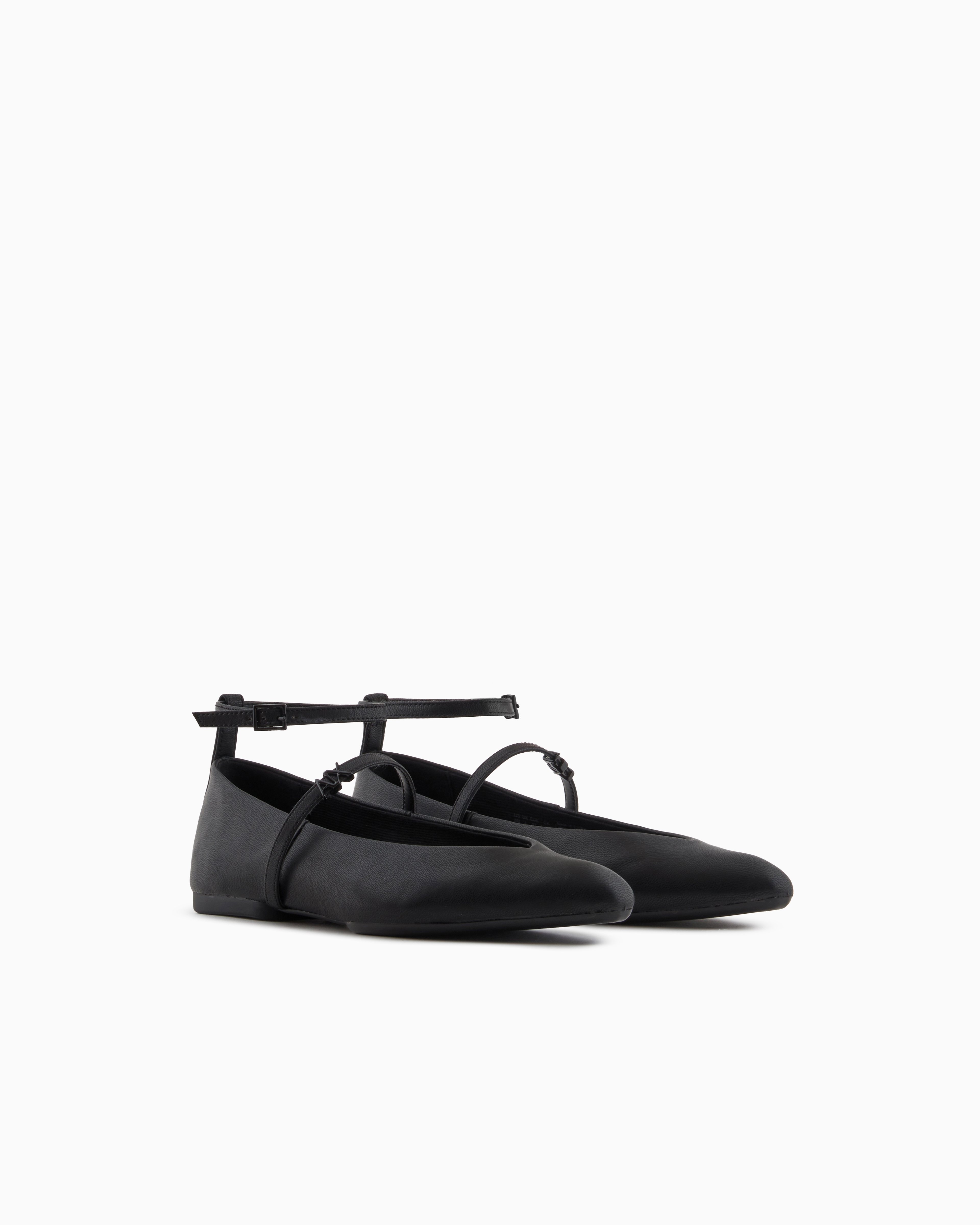 Armani Exchange - Pointed toe ballerinas with two straps, Woman, Black, Size: