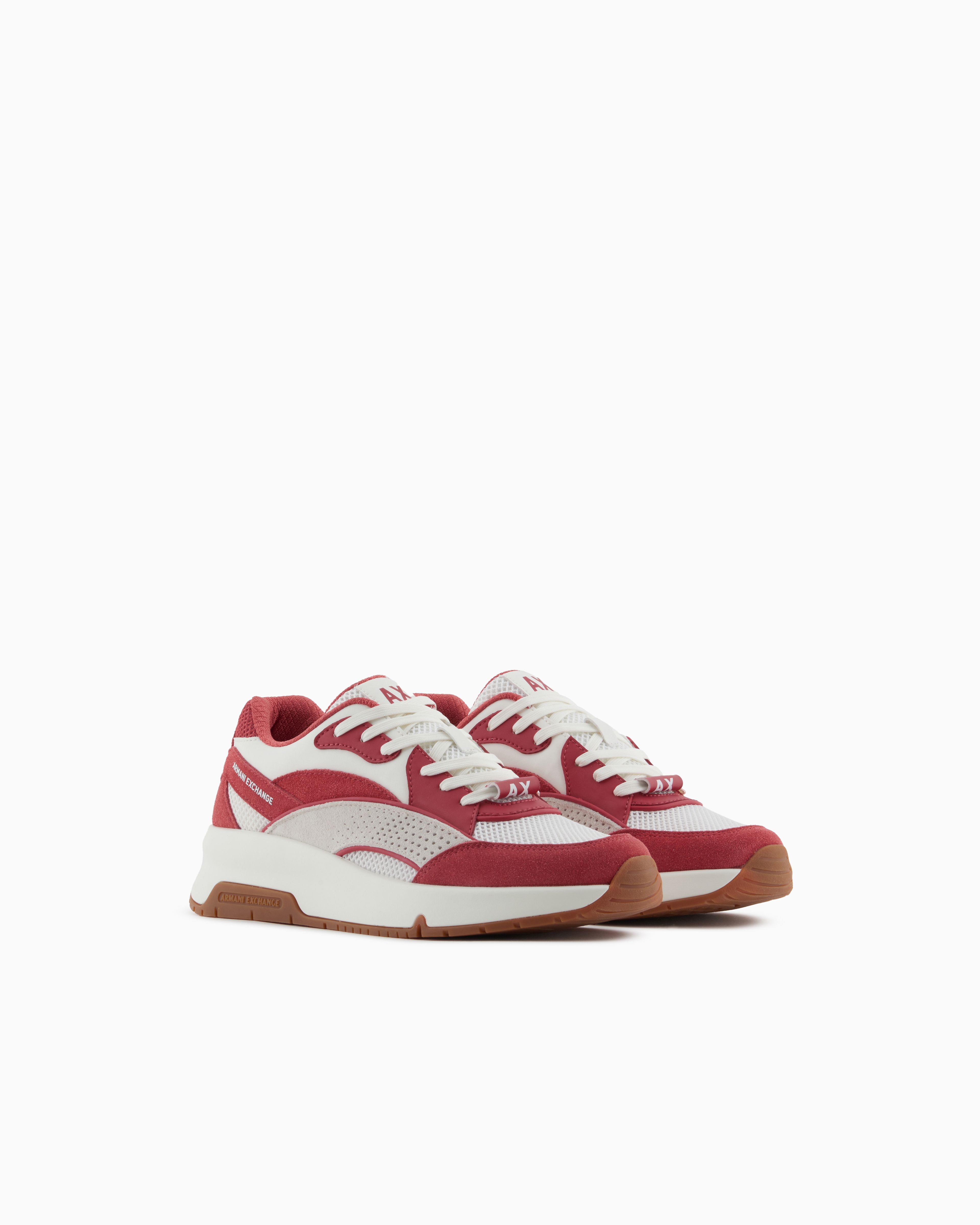 Armani Exchange - Oversized sneakers with contrasting inserts, Man, Red, Size: