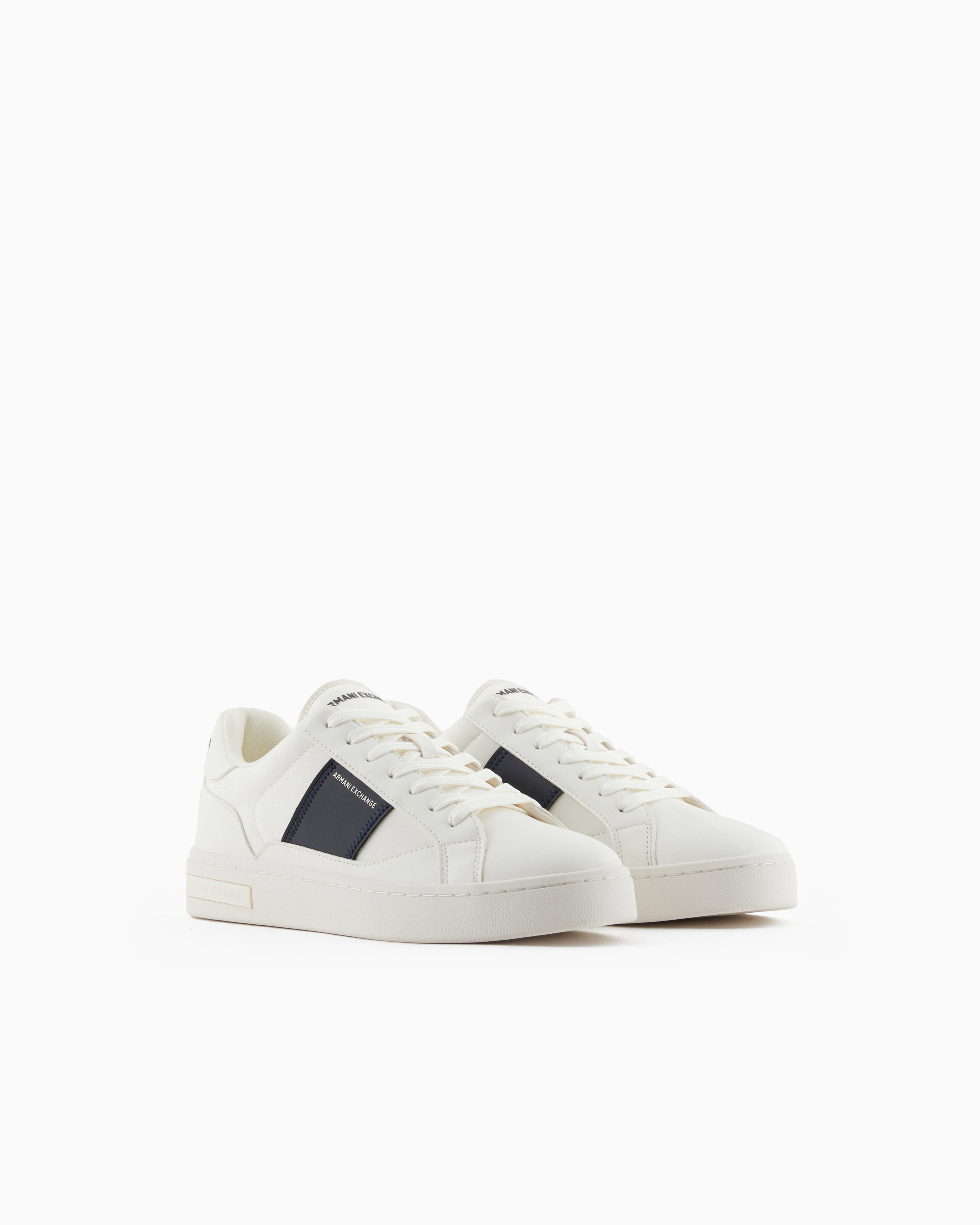 Armani Exchange - Sneakers with contrasting side band, Man, White, Size: 5M