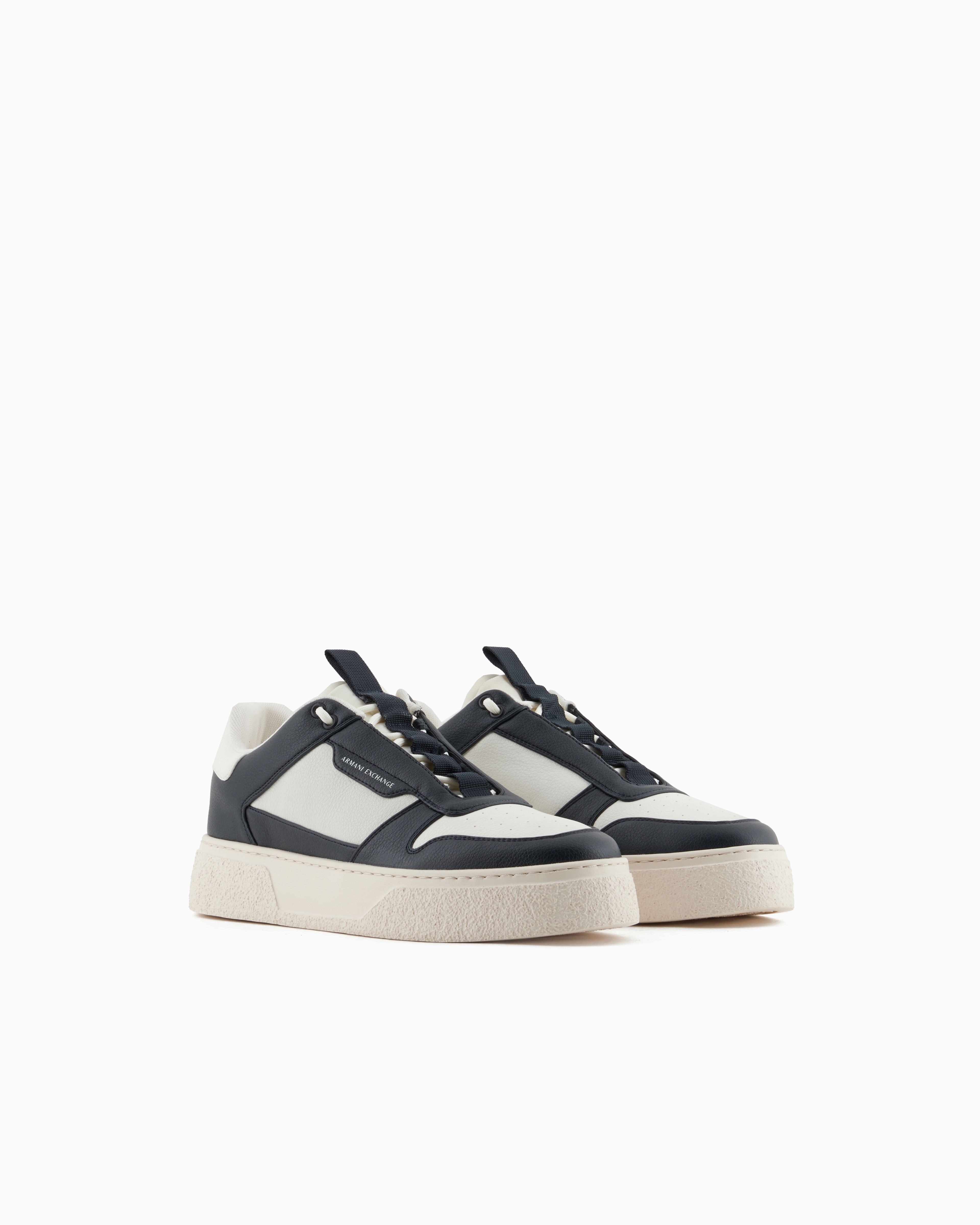 Armani Exchange - Sneakers eco-leather with elastic laces, Man, White, Size: