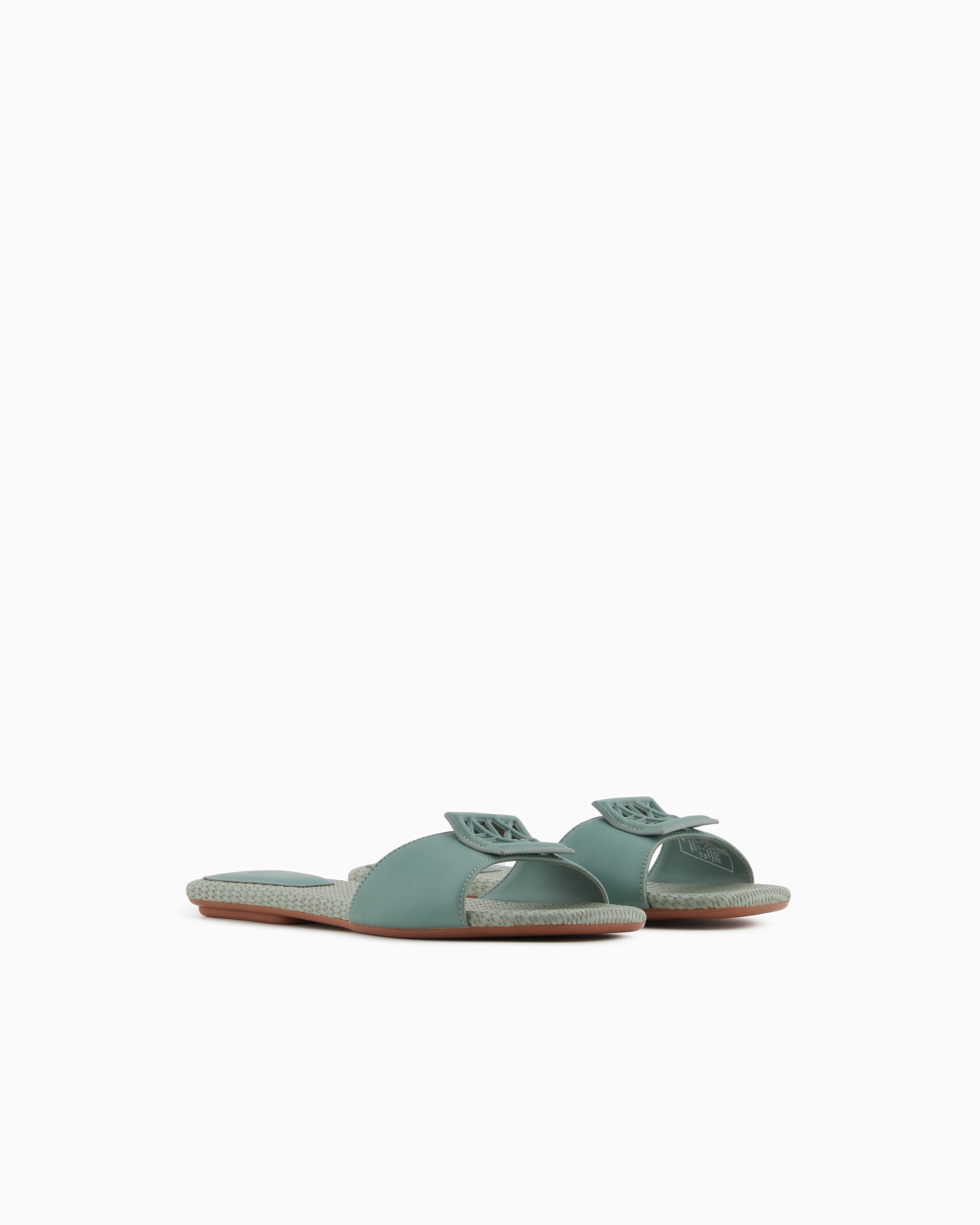 Armani Exchange - Slippers with band and logo, Woman, Green, Size:
