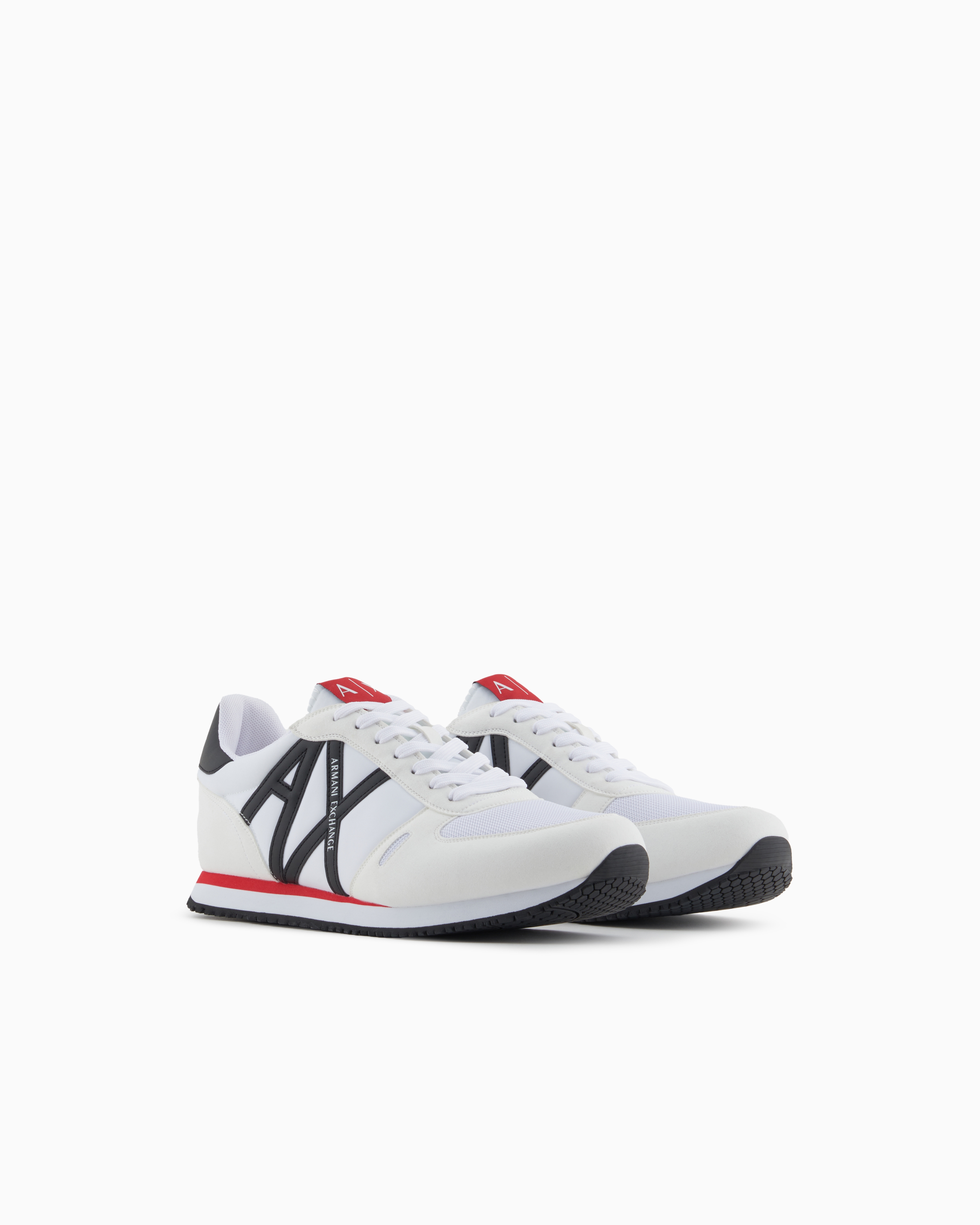 Armani Exchange - Sneakers eco-suede, mesh and nylon, Man, White, Size: