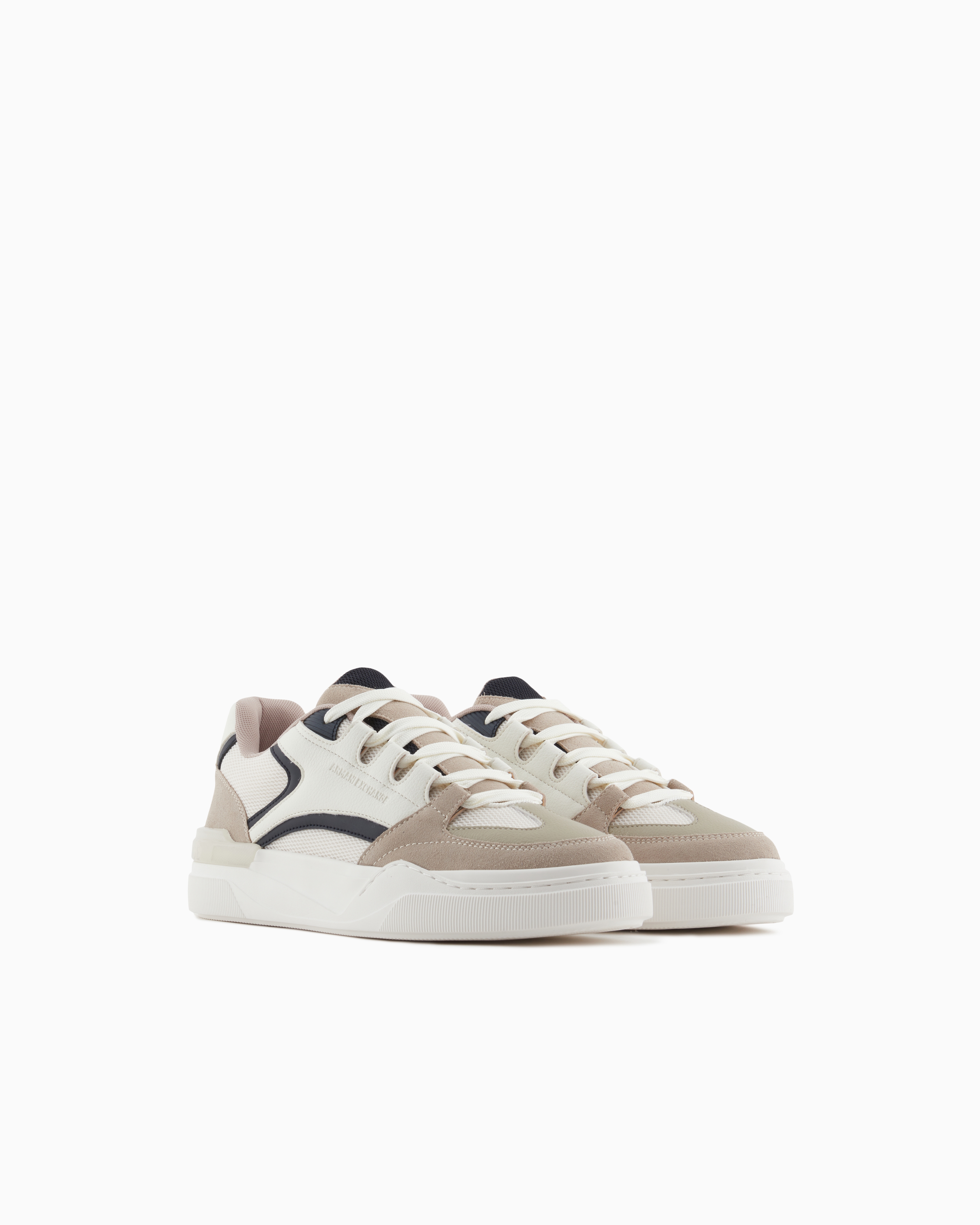 Armani Exchange - Oversized sneakers with contrasting inserts, Man, Brown, Size: