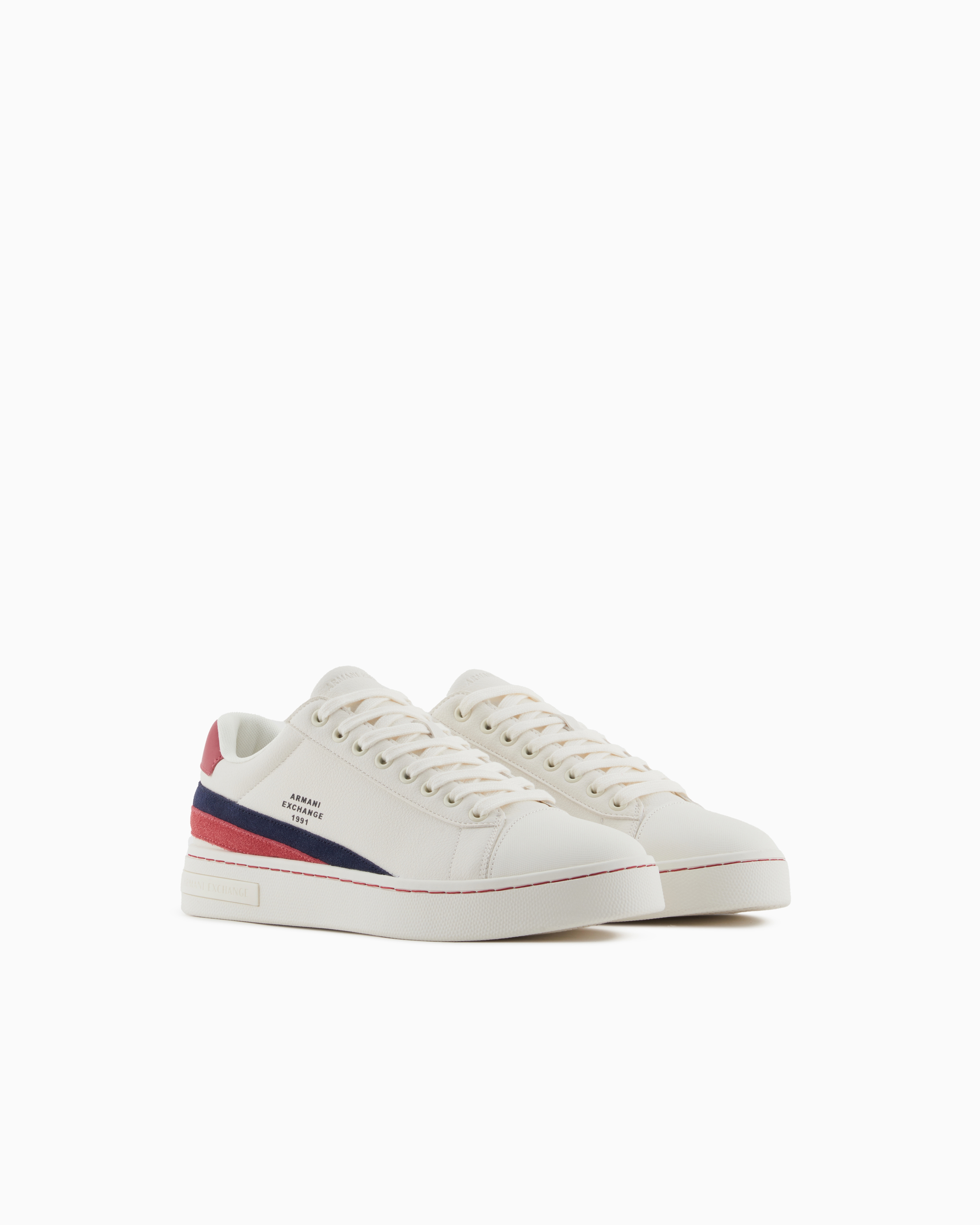 Armani Exchange - Sneakers with contrasting details on the back, Man, Red, Size: