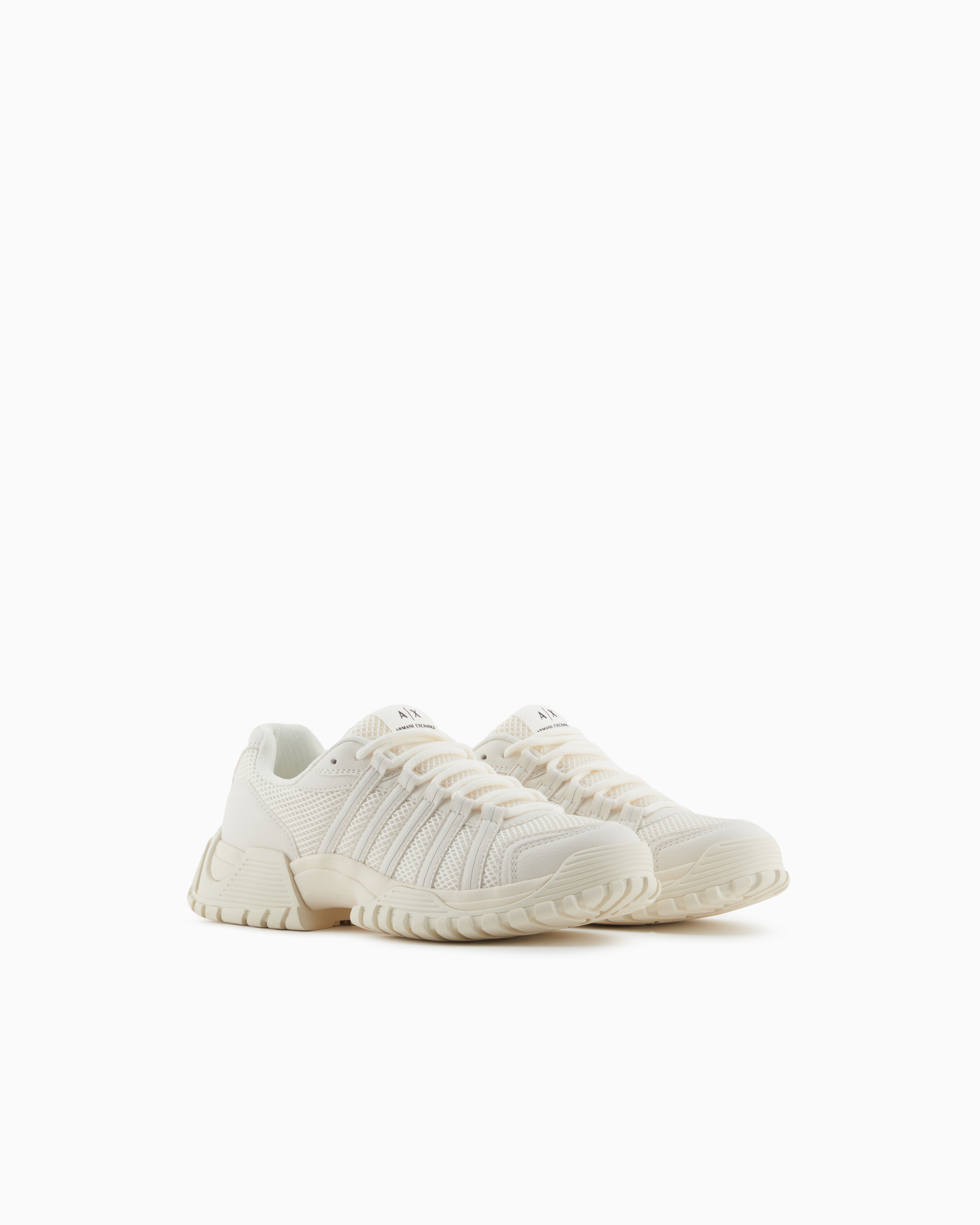 Armani Exchange -  Sneakers with stitching, Man, White, Size:
