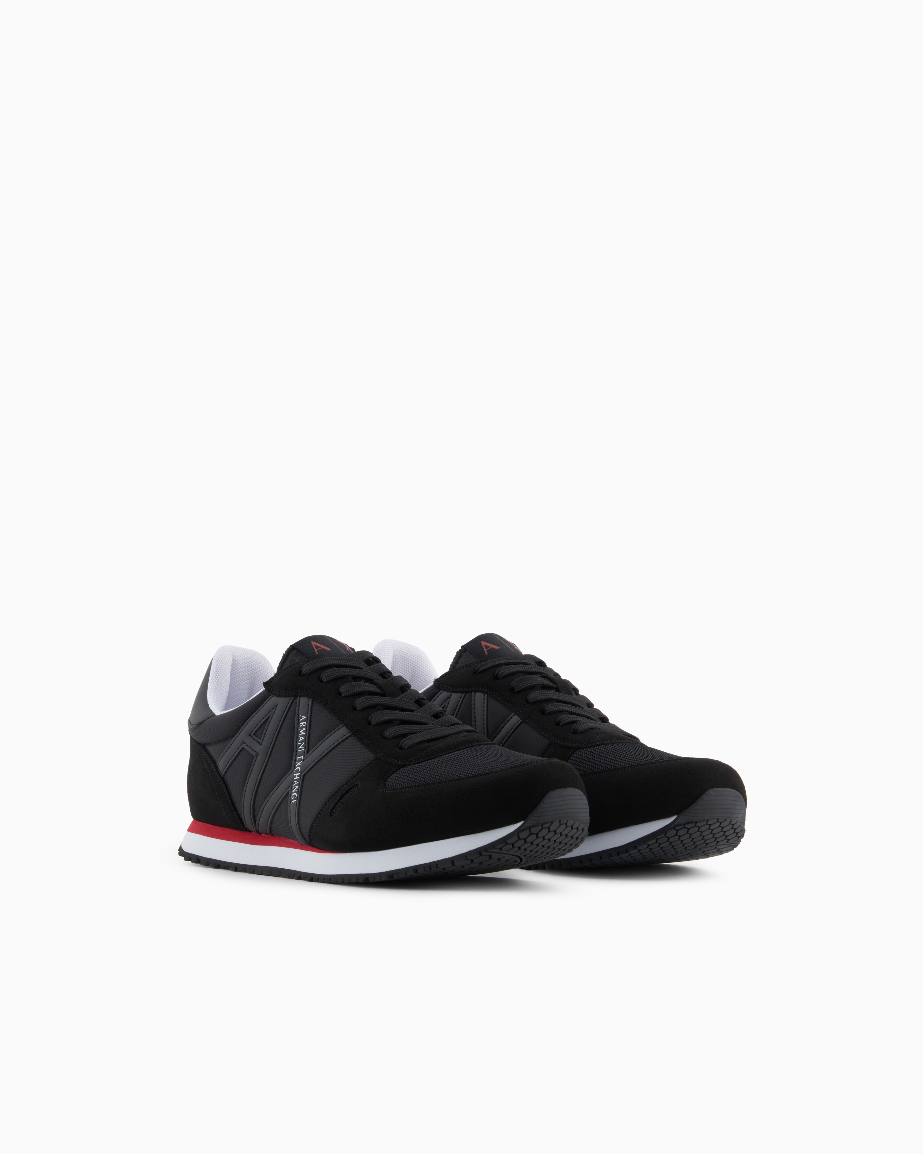 Armani Exchange - Sneakers eco-suede, mesh and nylon, Man, Black, Size: