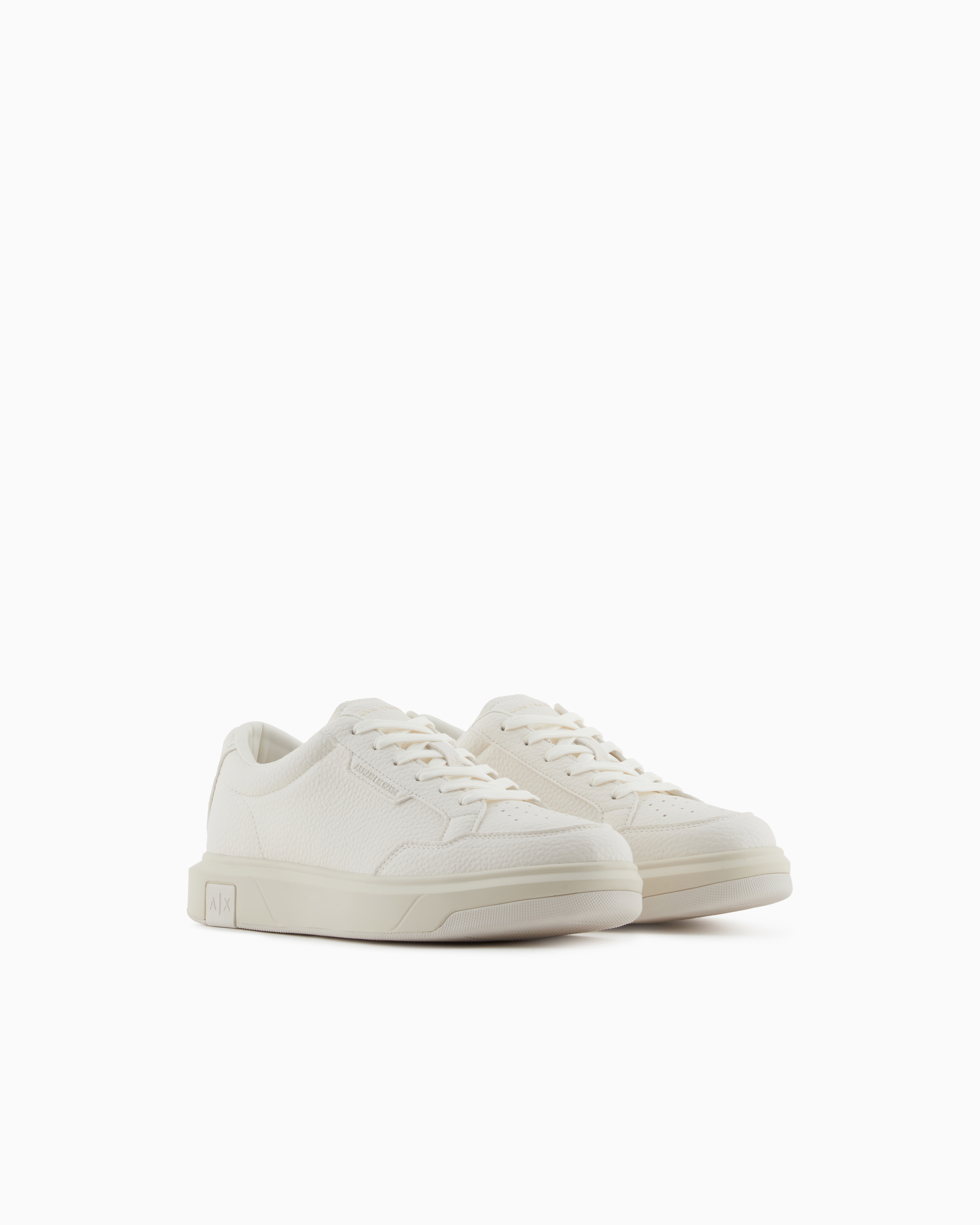 Armani Exchange - Basic sneakers with stitching, Man, White, Size: