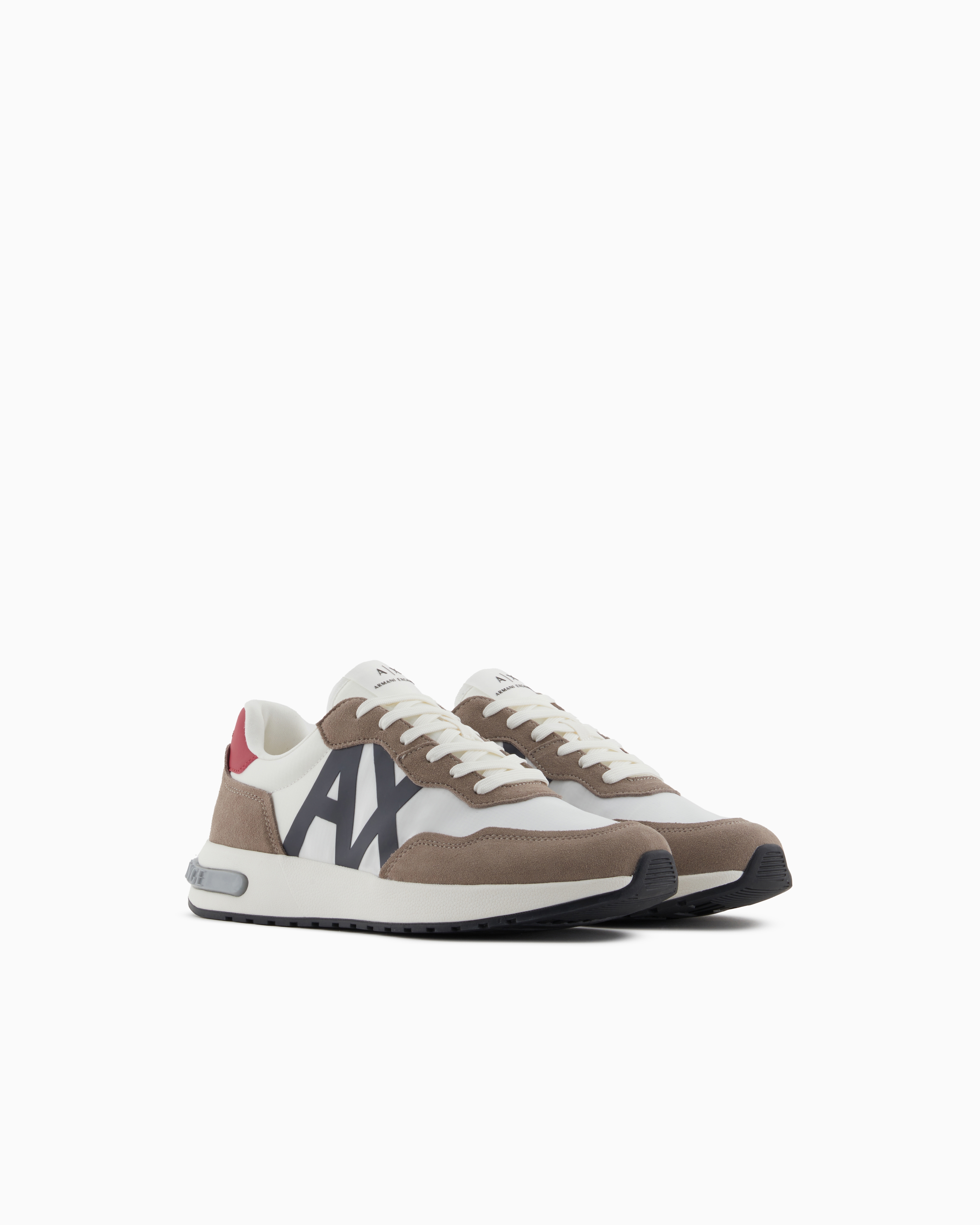Armani Exchange - Sneakers with maxi logo, Man, Brown, Size: