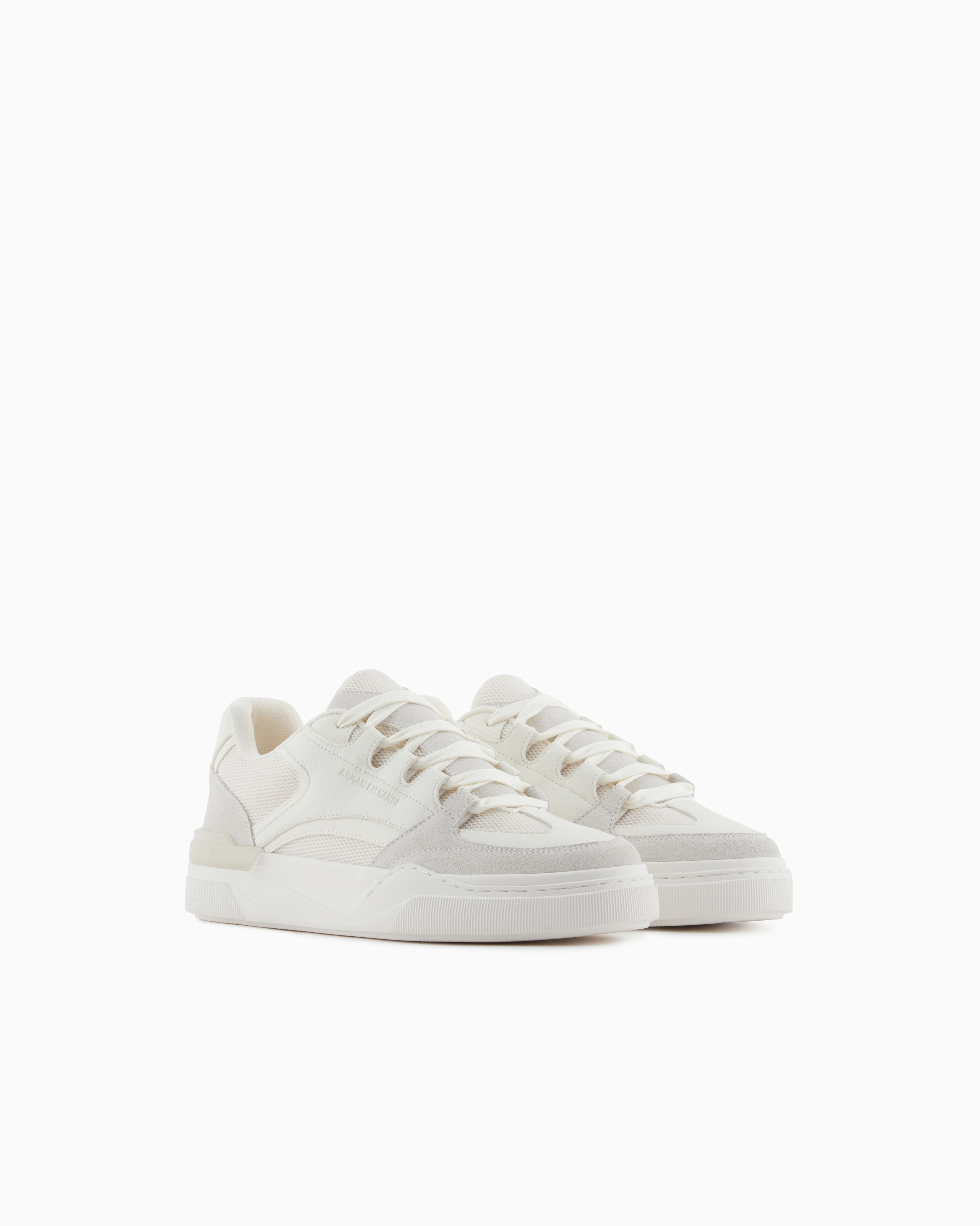 Armani Exchange - Oversized sneakers with contrasting inserts, Man, White, Size: