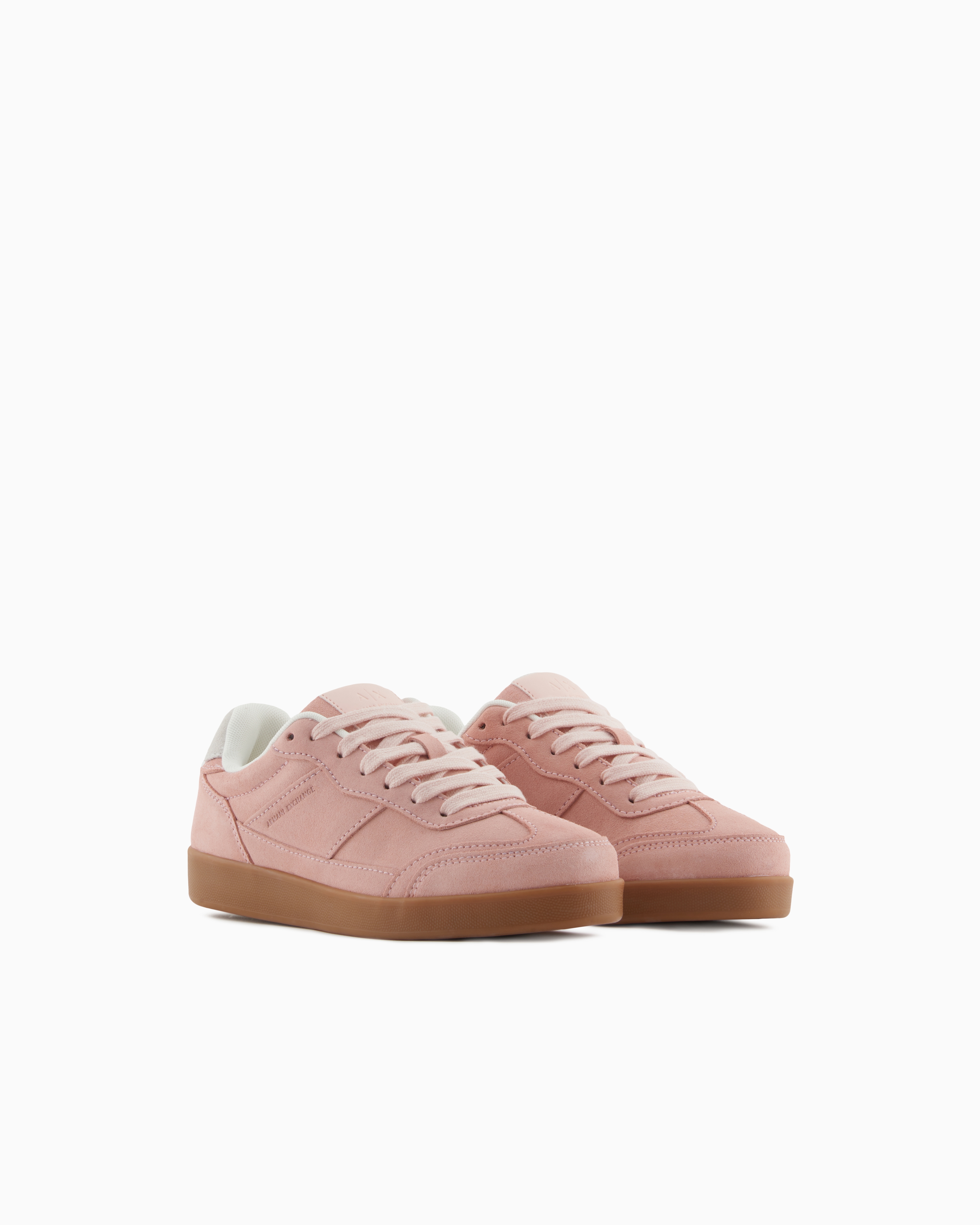 Armani Exchange - Suede Sneakers, Woman, Pink, Size: