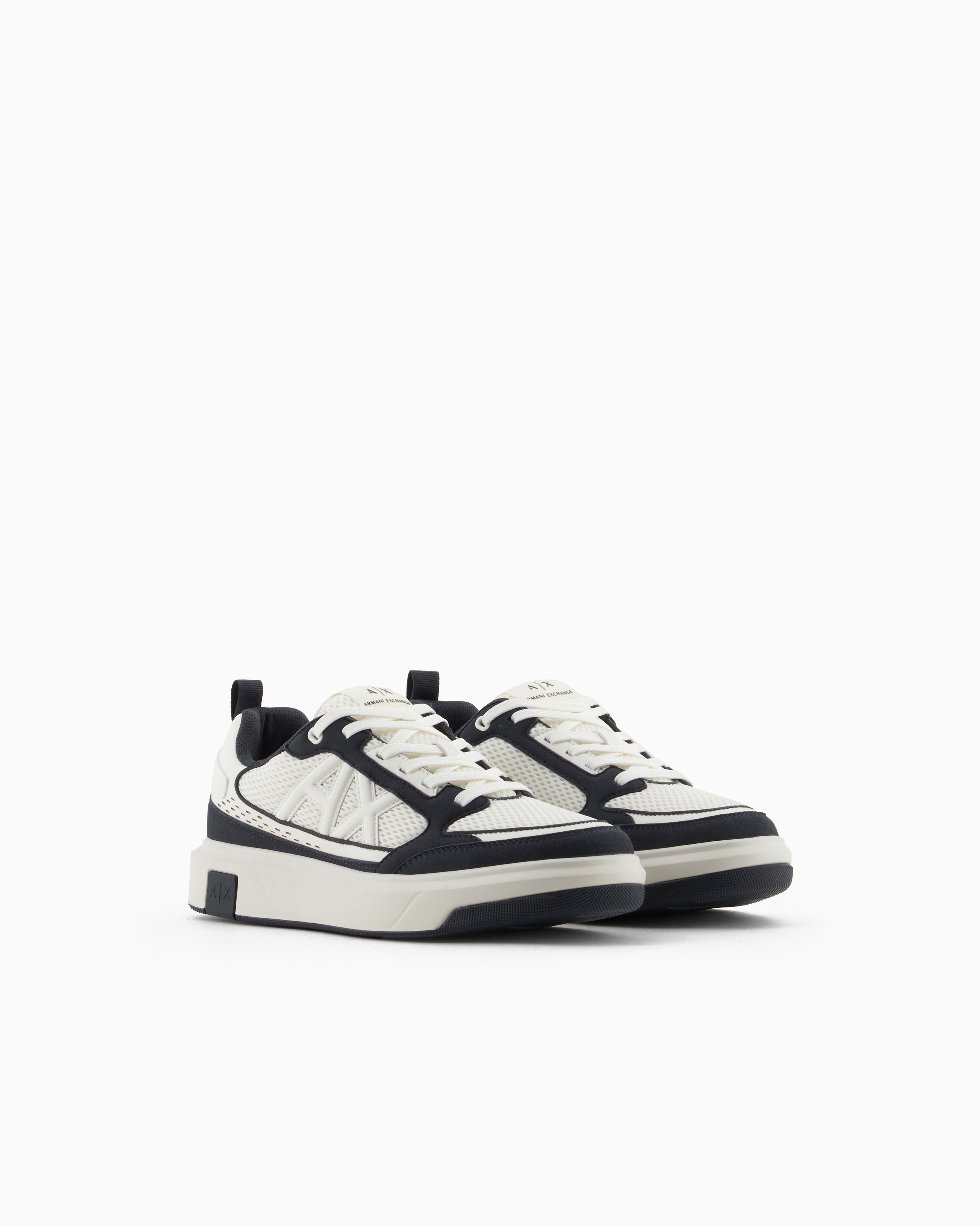Armani Exchange -  Mesh sneakers with logo on the side, Man, Green, Size: