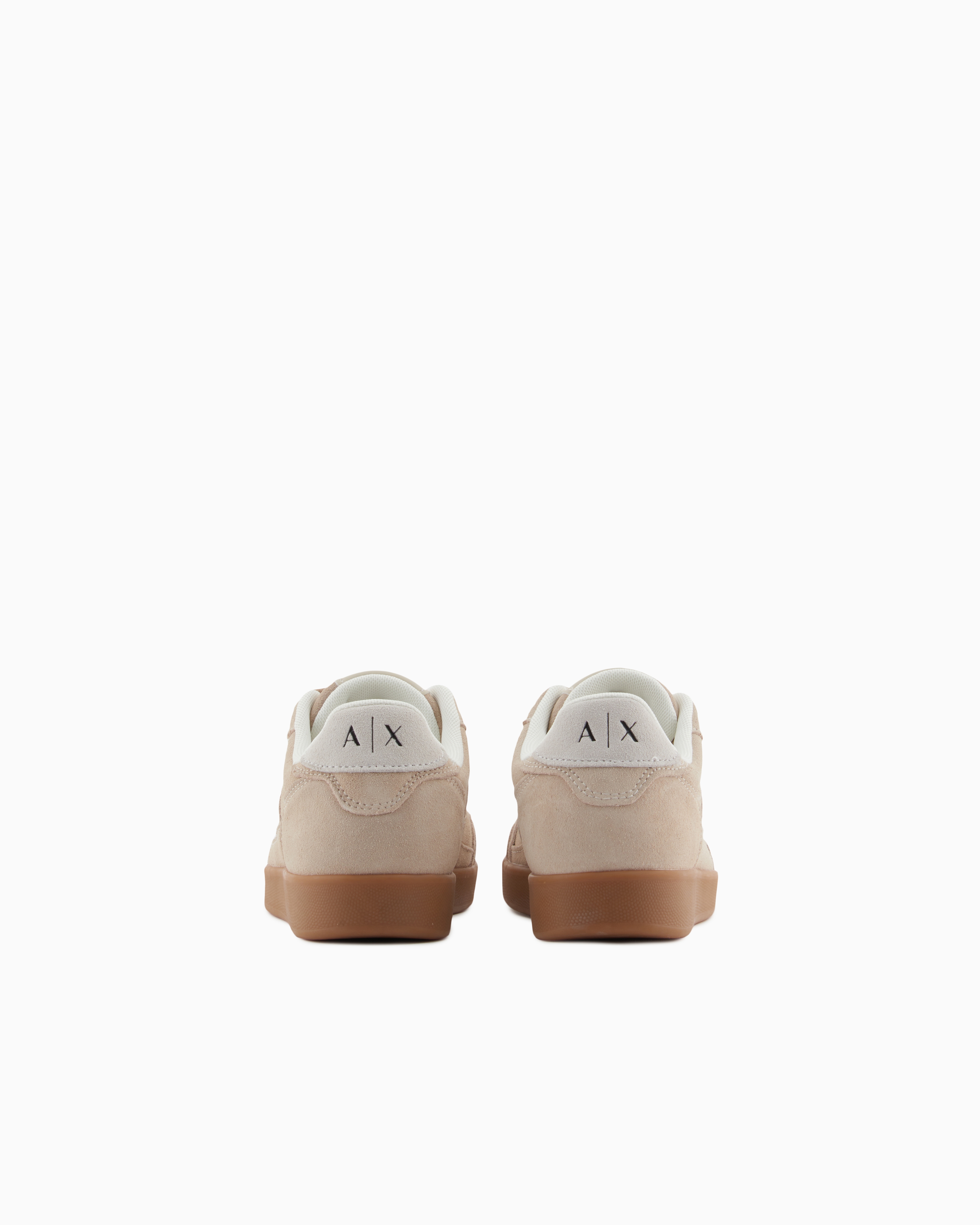 Armani Exchange - Suede Sneakers, Woman, Beige, Size:
