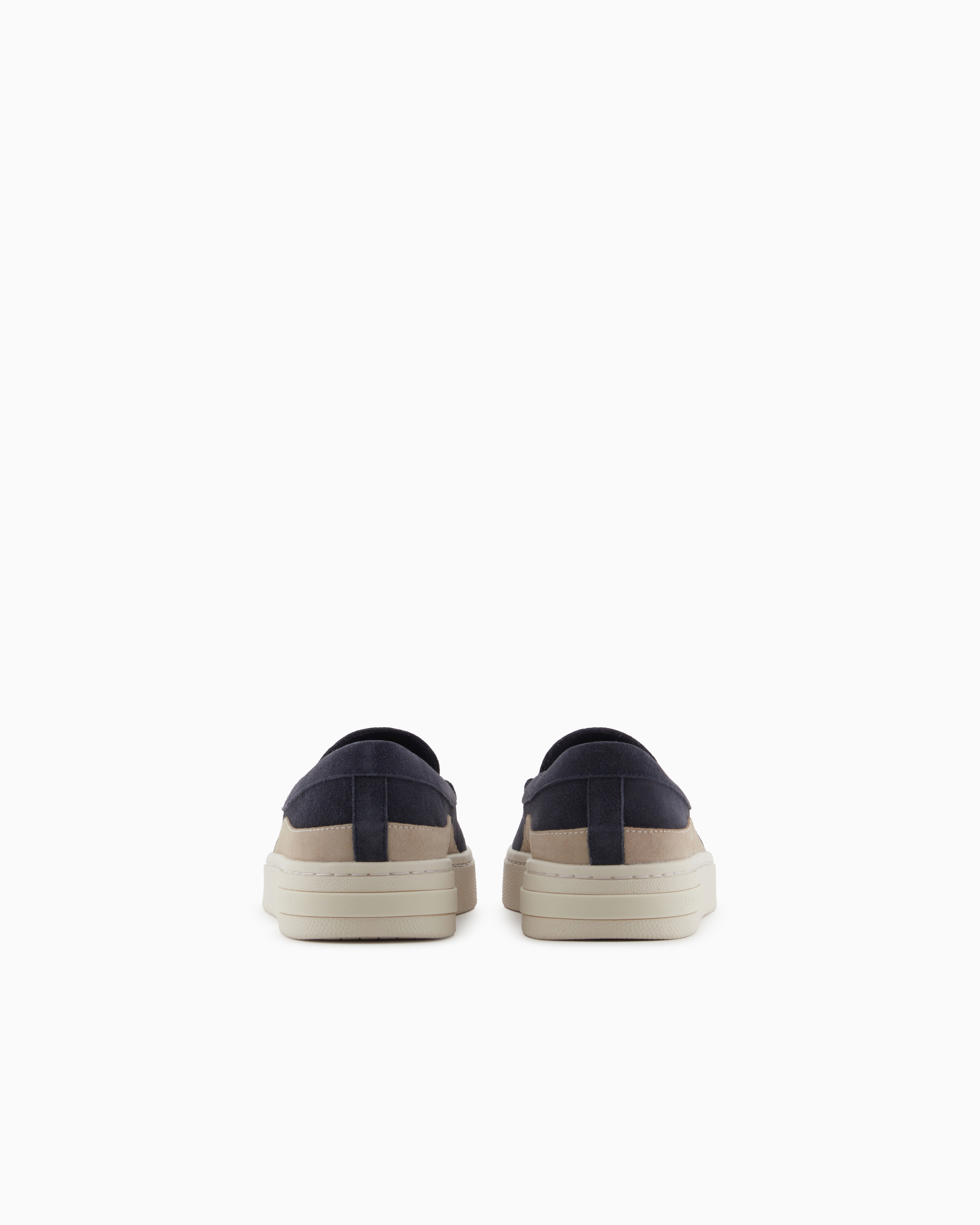 Armani Exchange - Suede Slip On, Man, Navy Blue, Size: