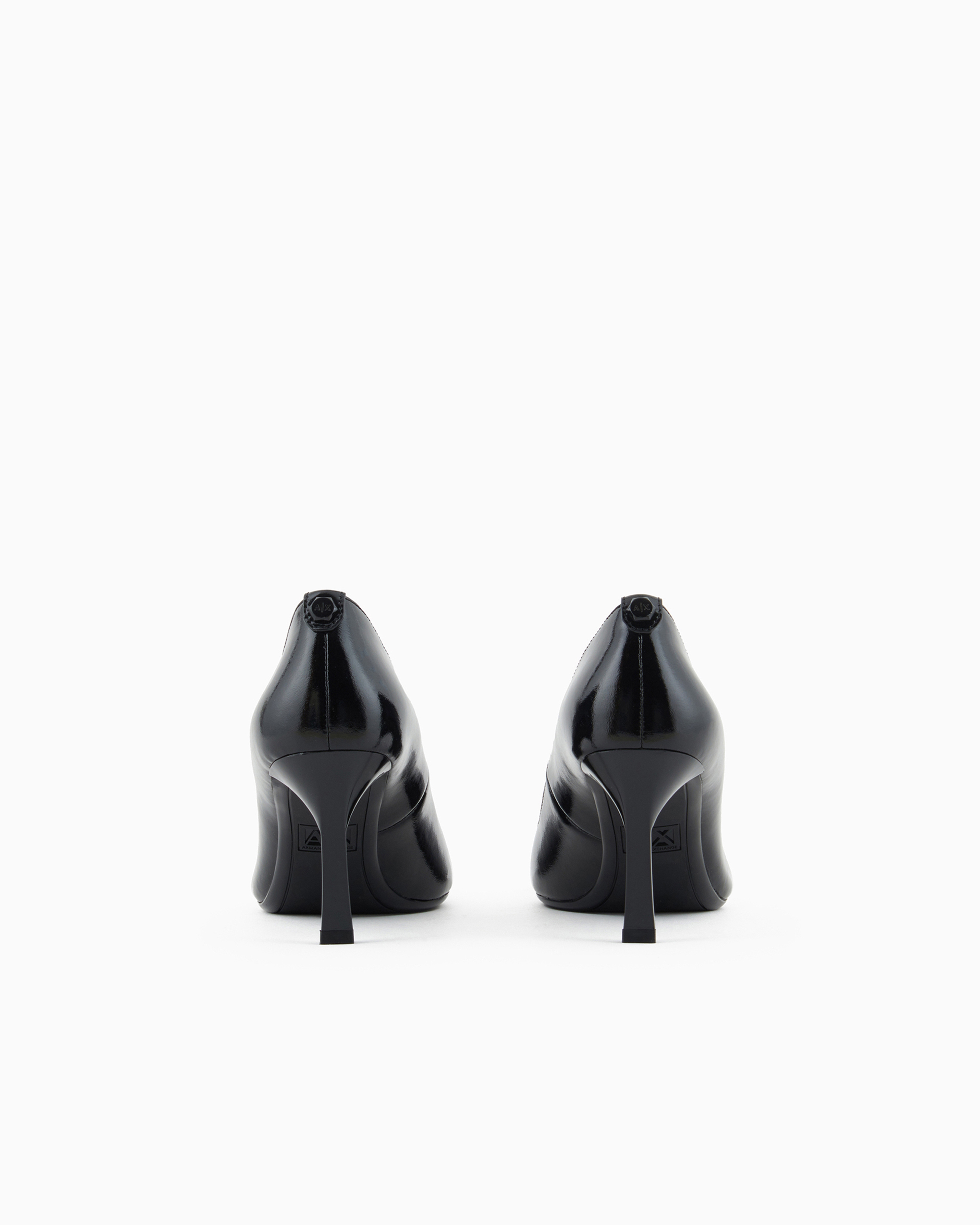 Armani Exchange - Super shiny leather pumps, Woman, Black, Size:
