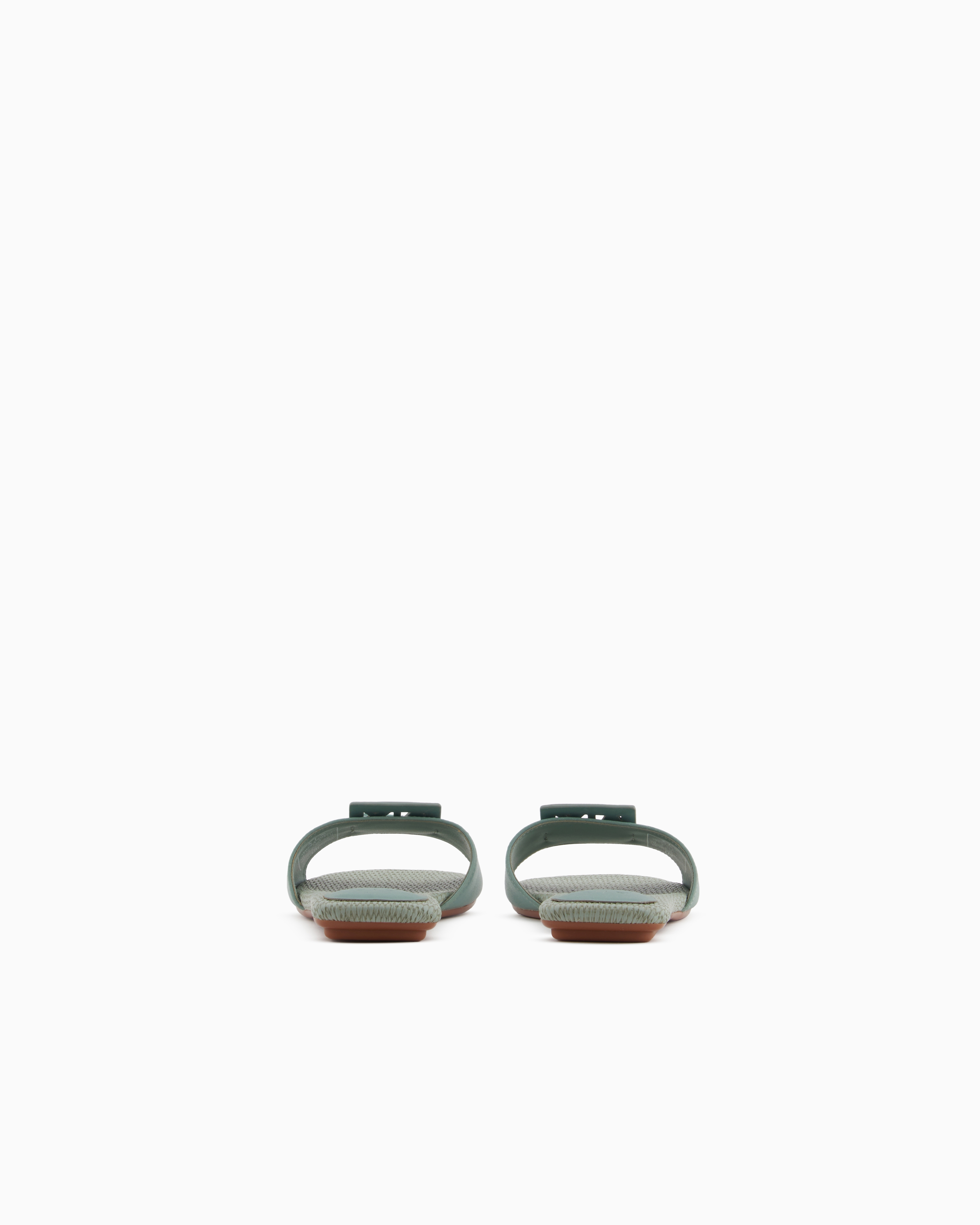 Armani Exchange - Slippers with band and logo, Woman, Green, Size: