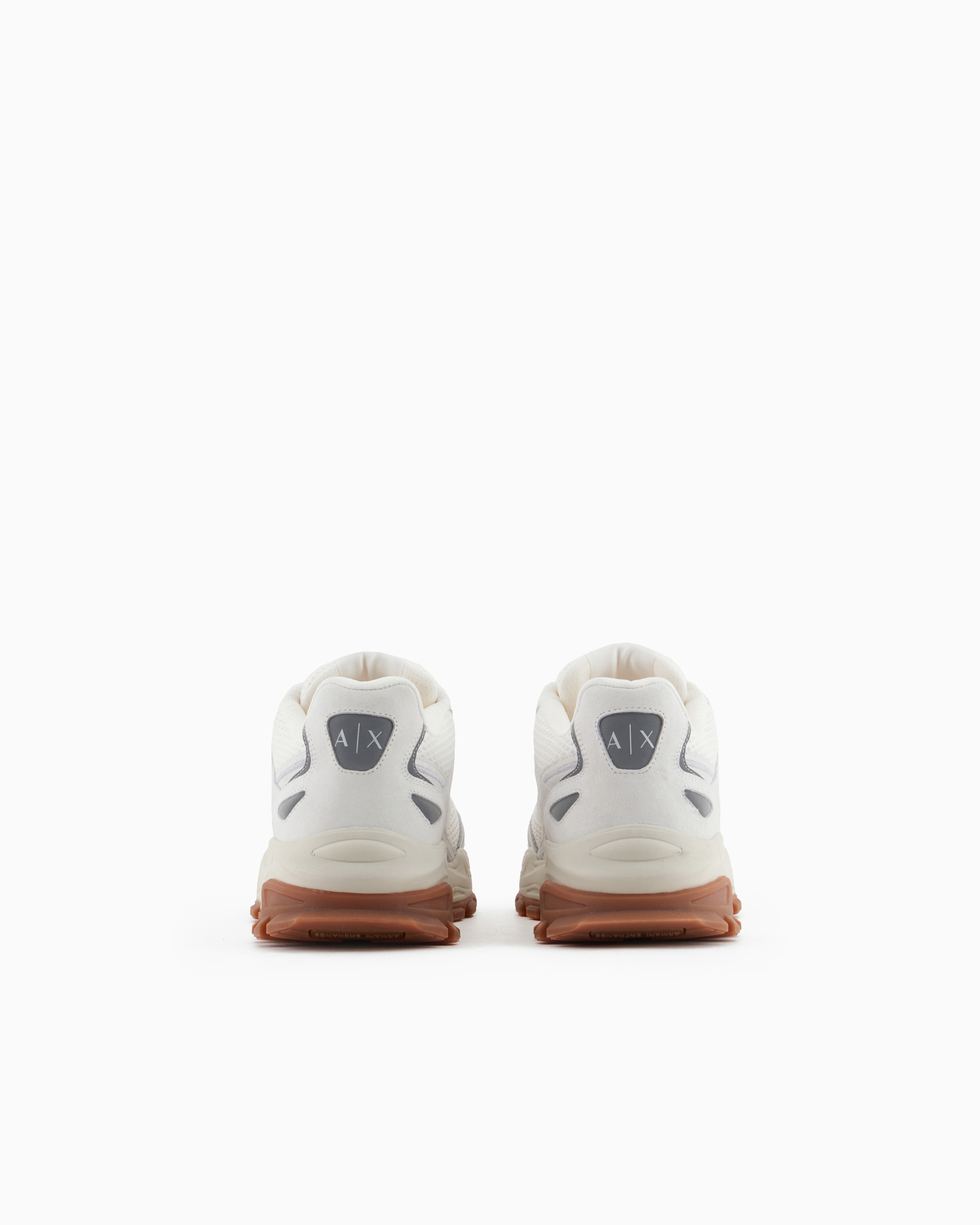 Armani Exchange - Mesh sneakers with oversized sole, Man, White, Size: