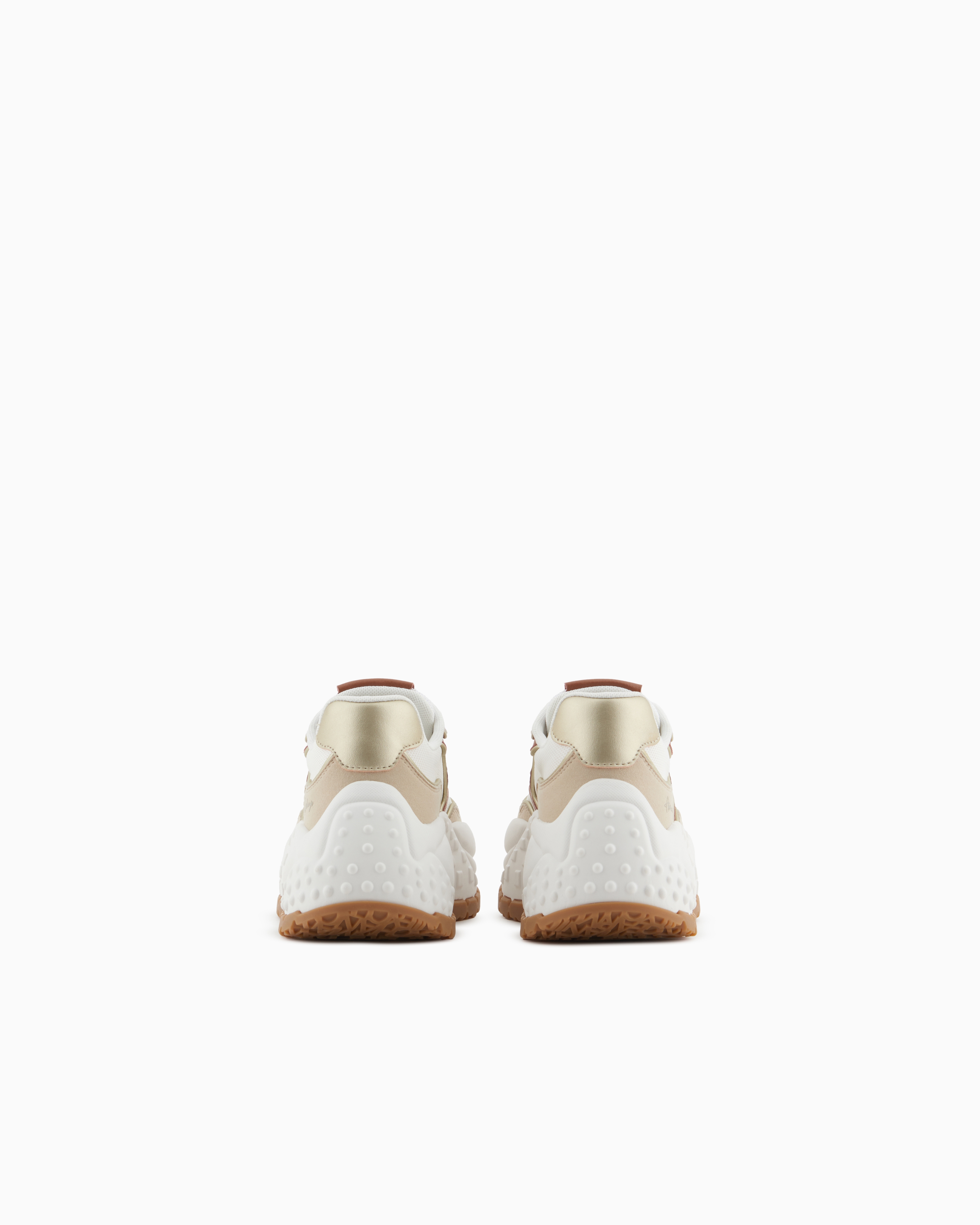 Armani Exchange - Chunky sneakers with contrasting inserts, Woman, Beige, Size: