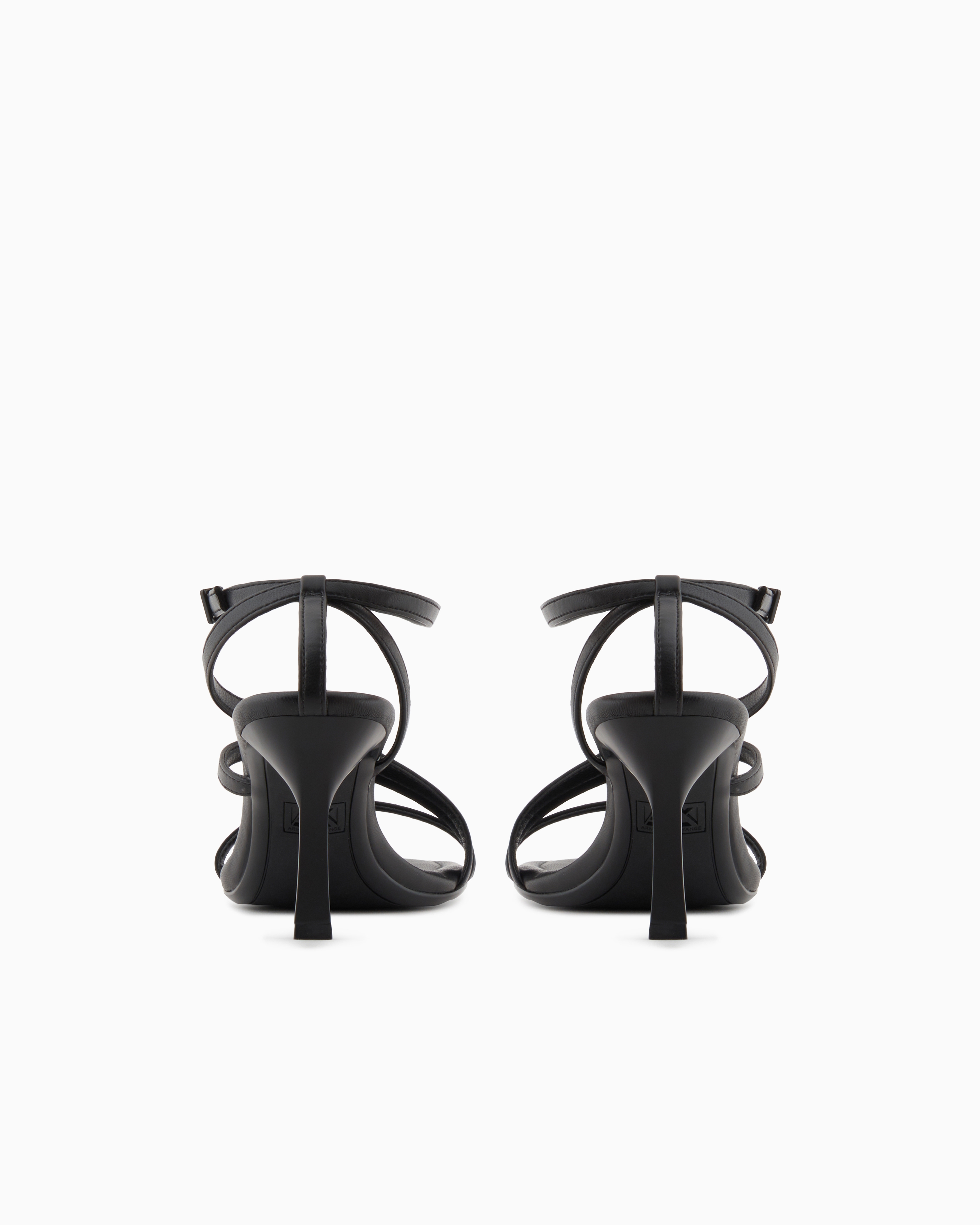 Armani Exchange - Heeled sandals with straps, Woman, Black, Size: