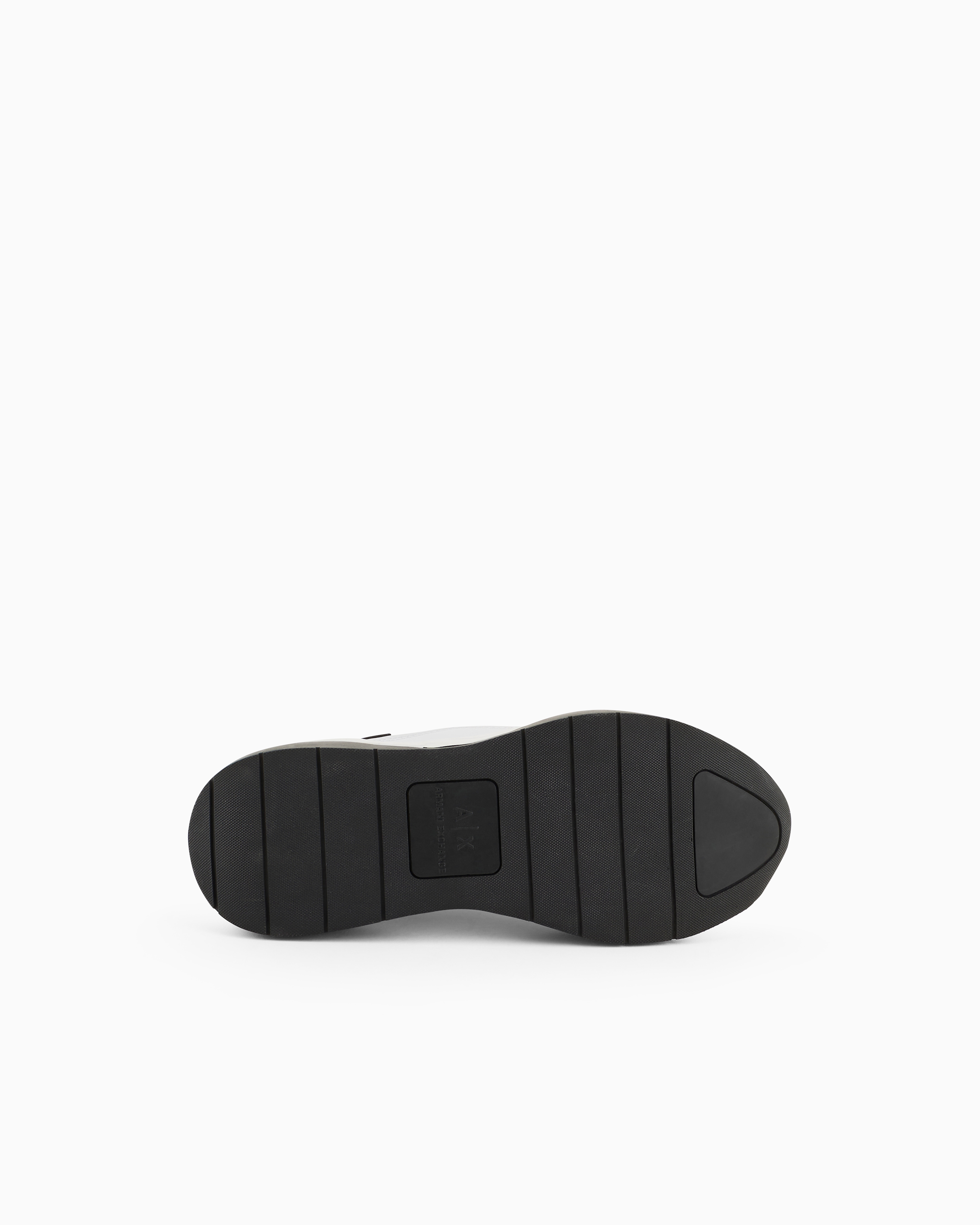 Leather sneakers with logo application
