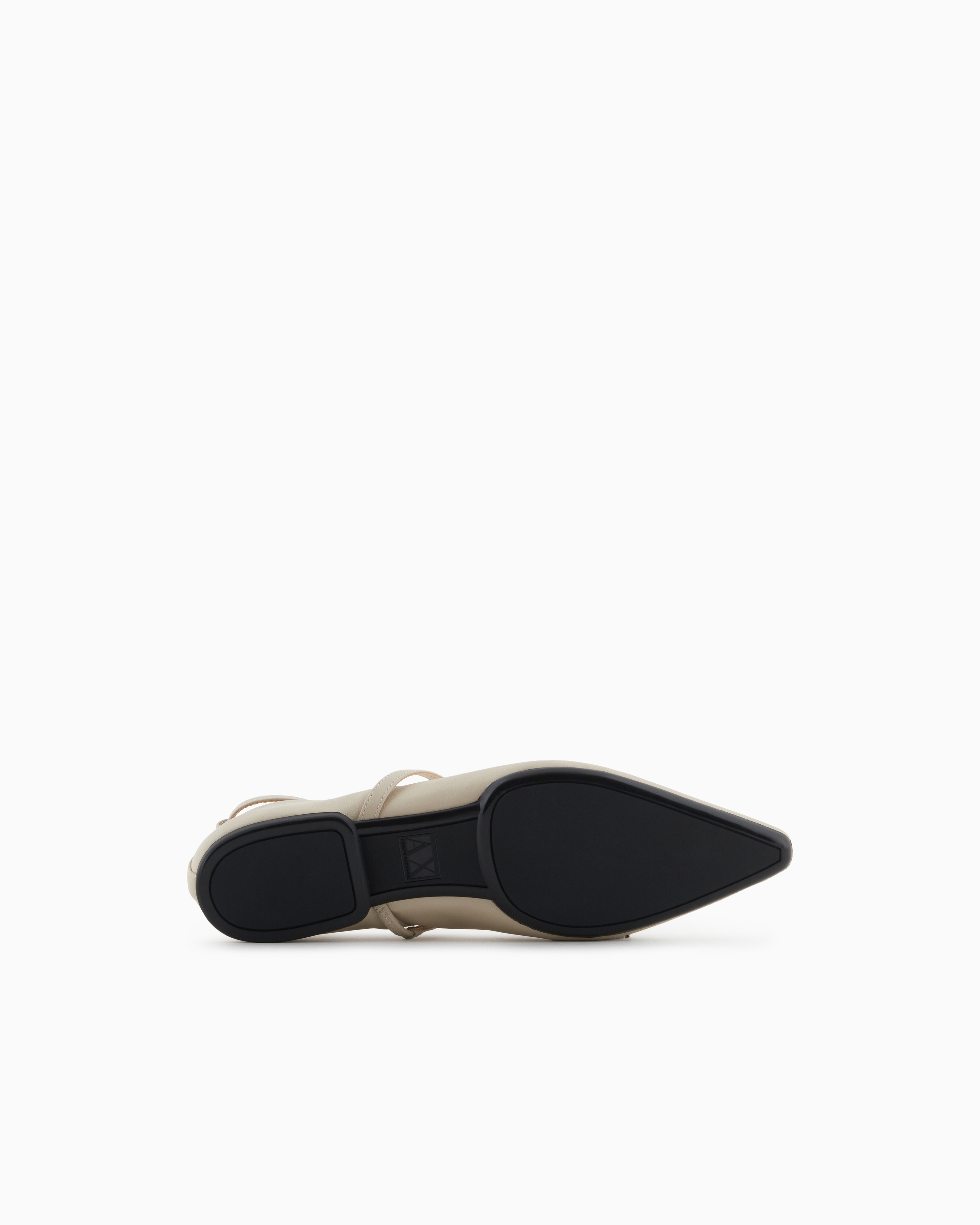 Armani Exchange - Pointed toe ballerinas with two straps, Woman, Beige, Size: