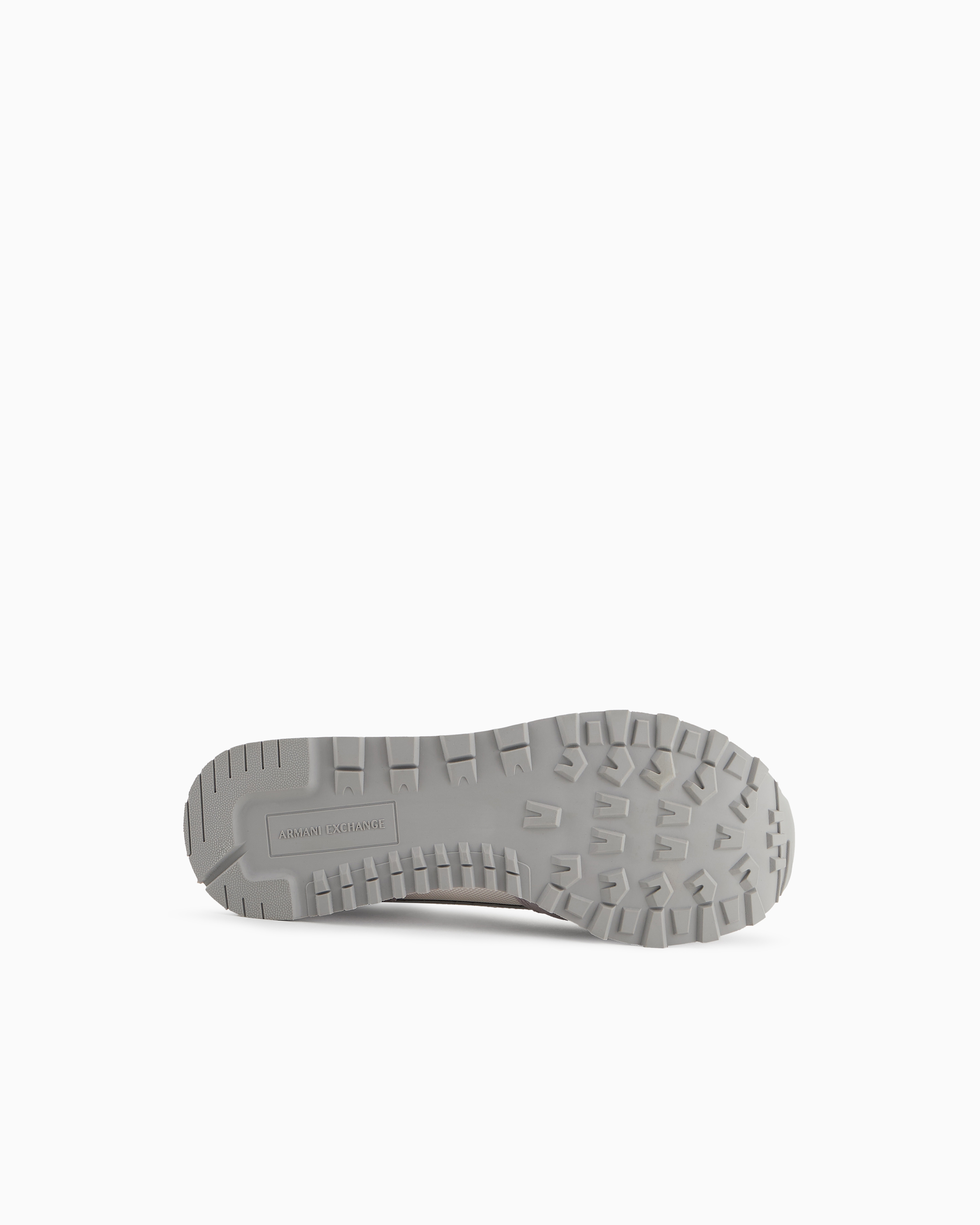 Armani Exchange - Suede sneakers with mesh inserts, Man, Grey, Size: