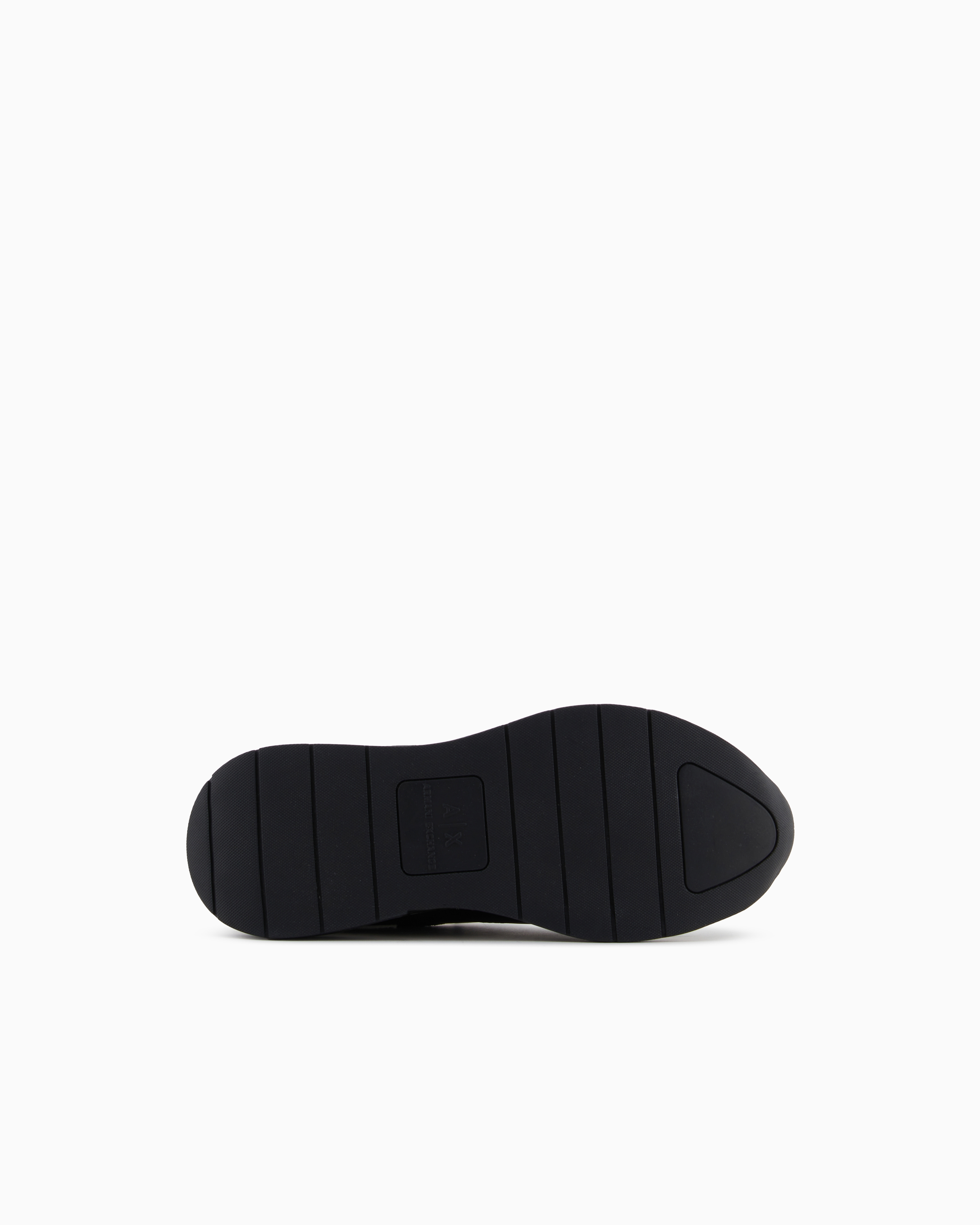 Armani Exchange - Leather sneakers with logo application, Woman, Black, Size: