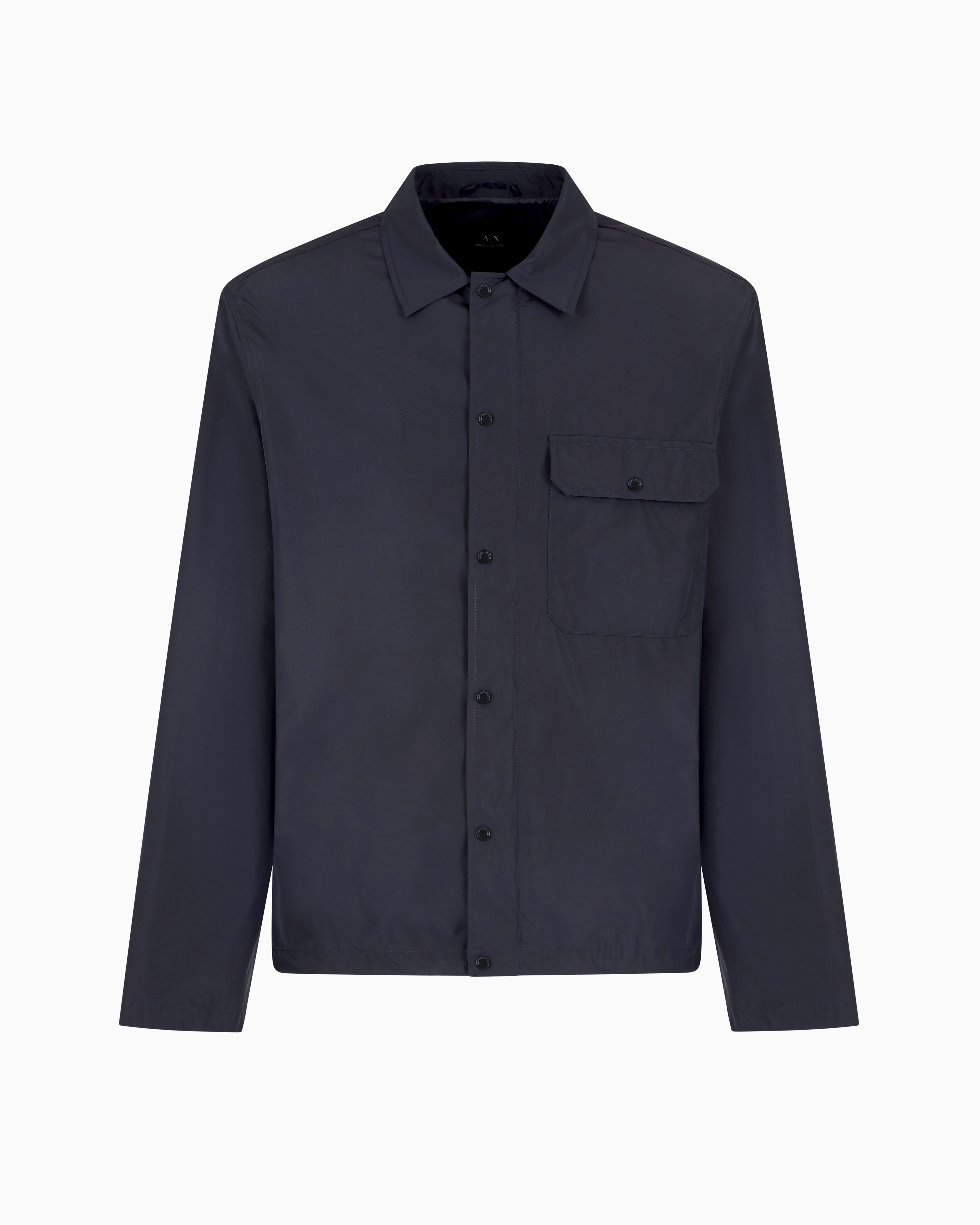 Armani Exchange - Stretch Slim Fit Technical Shirt, Man, Navy Blue, Size: