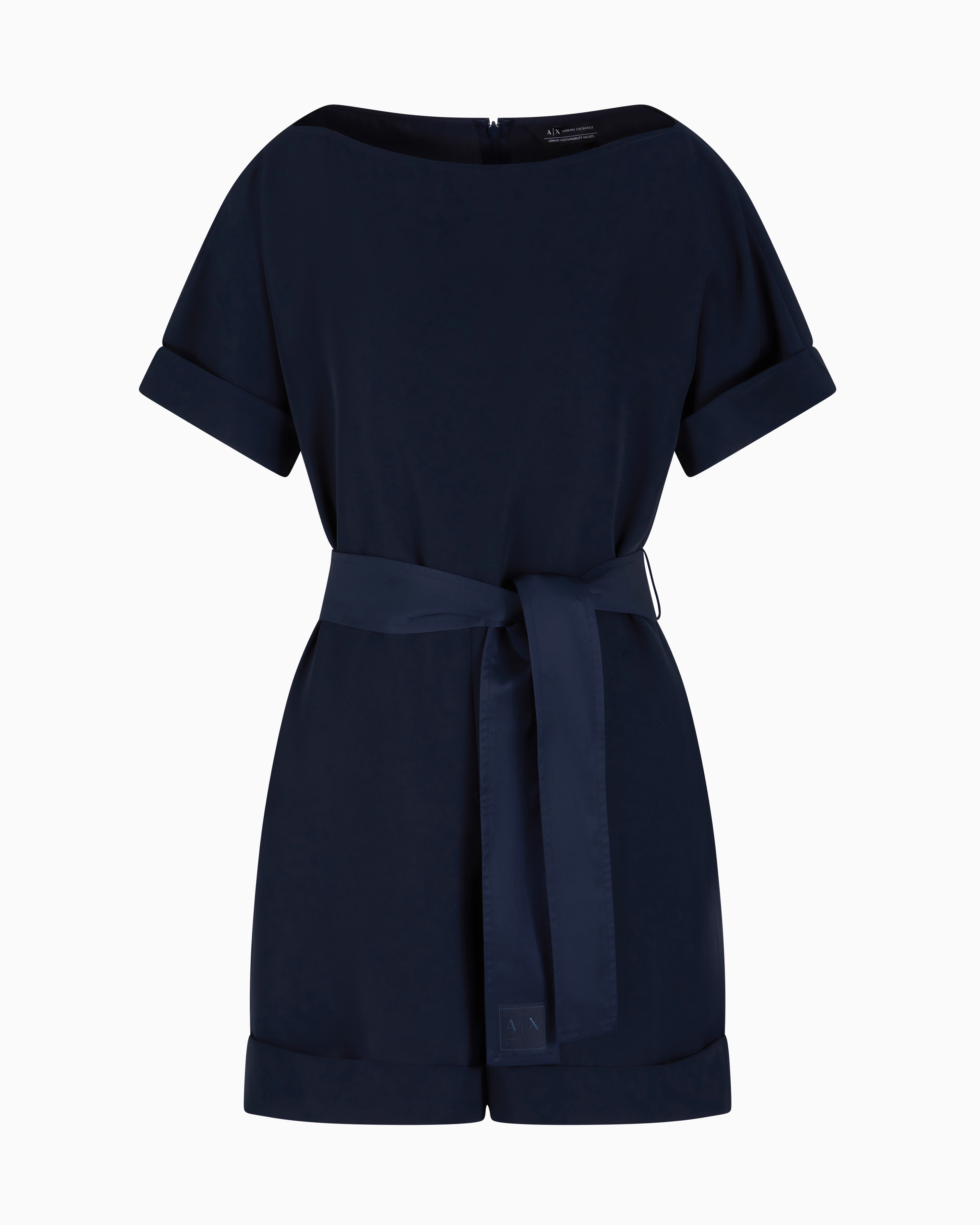 Armani Exchange - ASV Belted Jumpsuit, Woman, Navy_blue, Size: