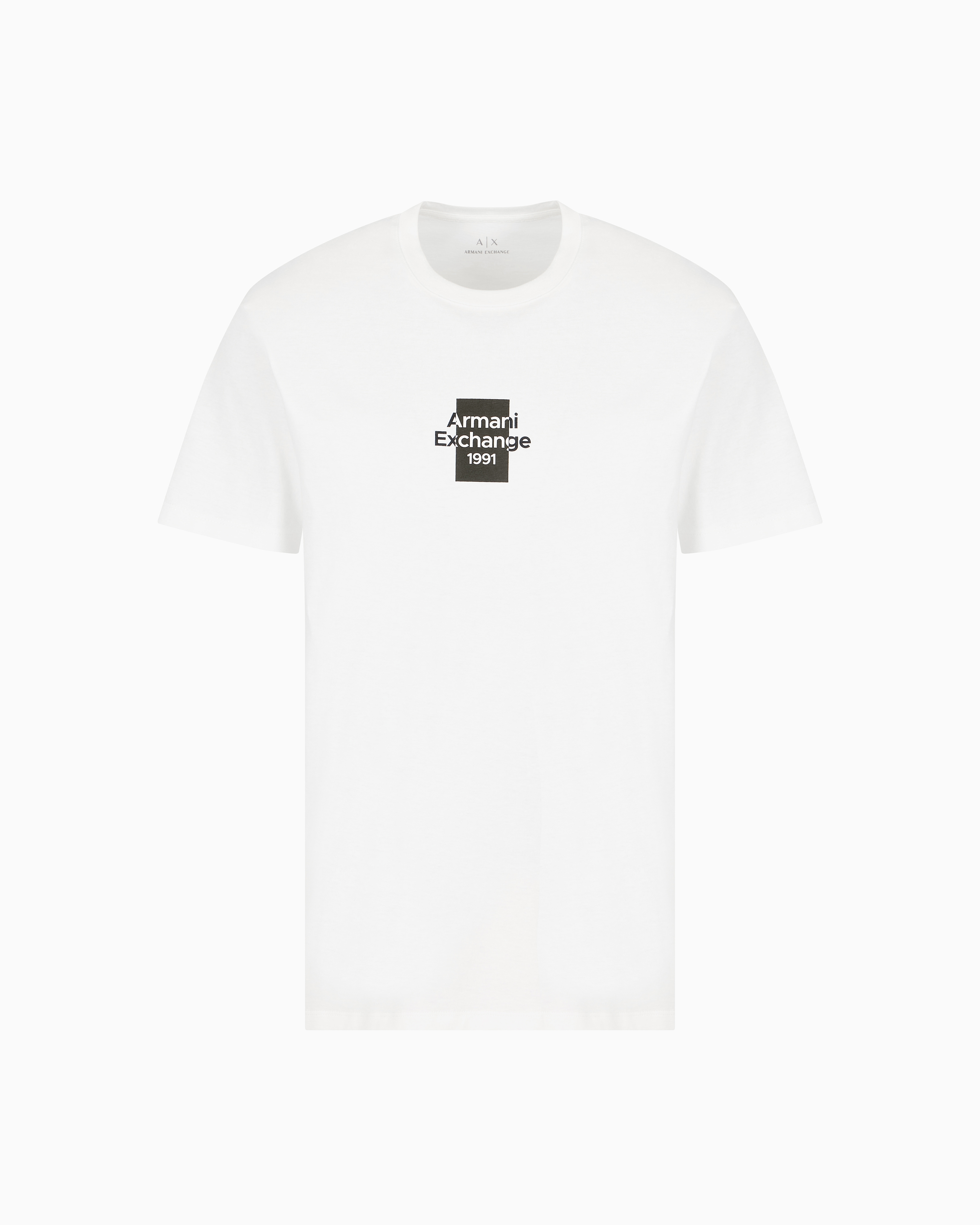 Armani Exchange - Regular fit cotton T-shirt with logo, Man, White, Size: