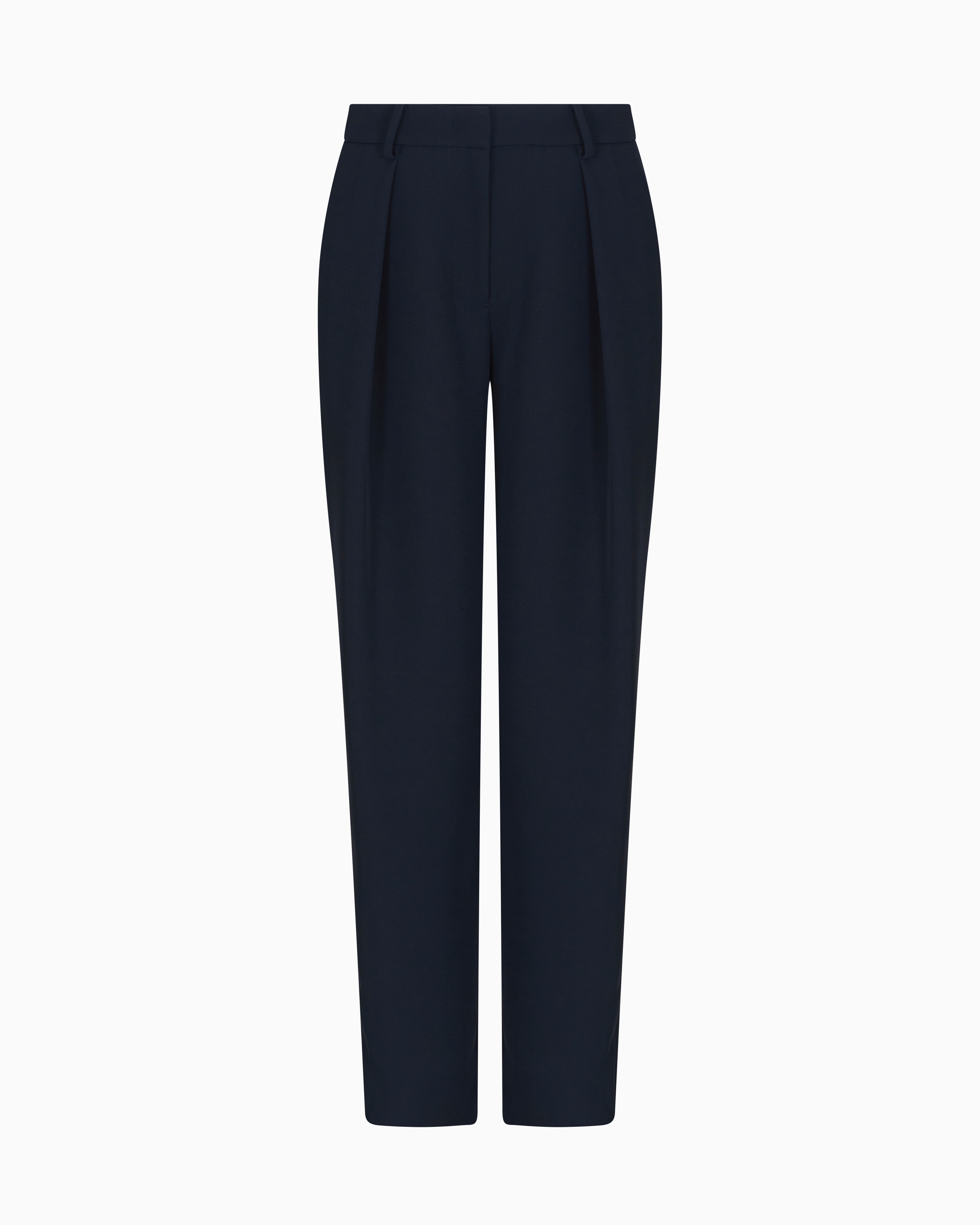 Armani Exchange - Soft trousers with pleats, Woman, Navy_blue, Size: