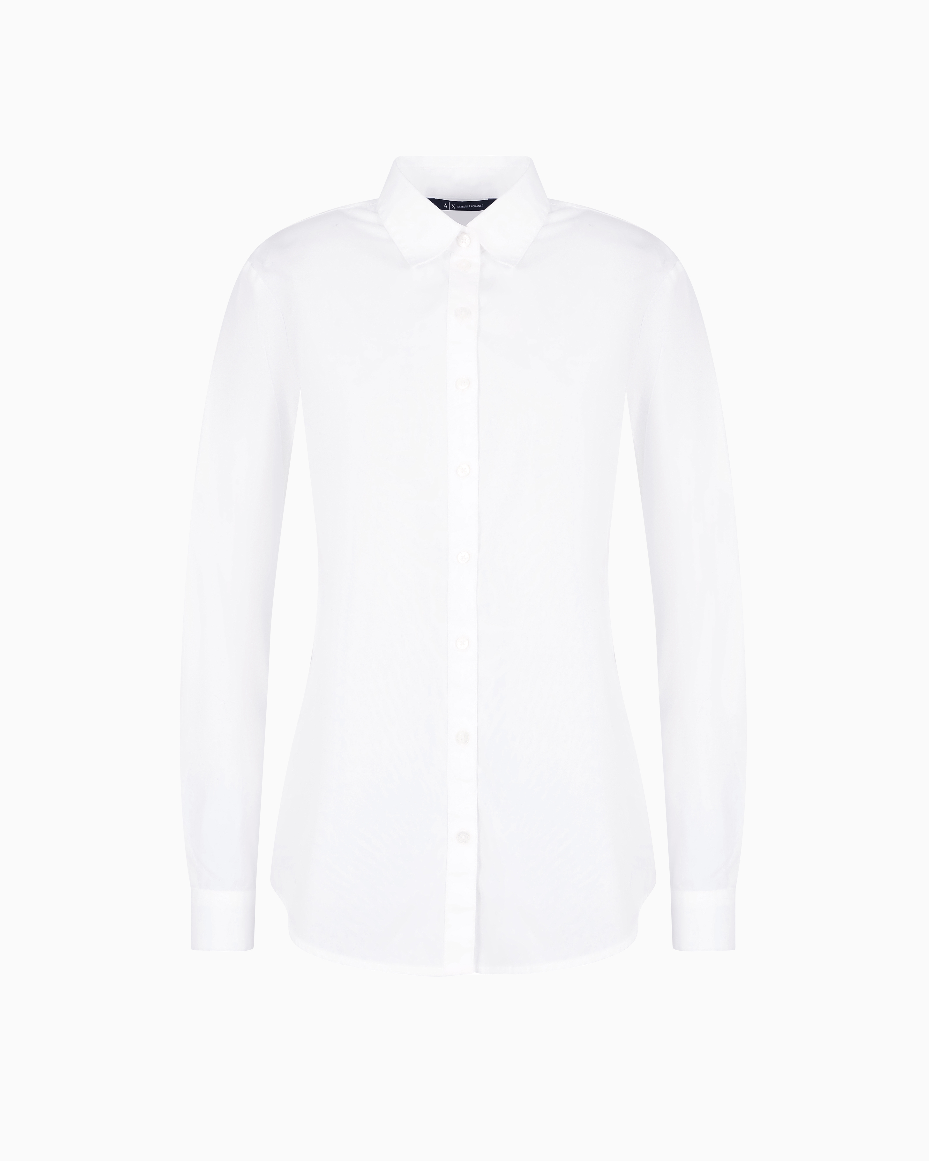 Armani Exchange - Stretch cotton poplin shirt, Woman, White, Size: