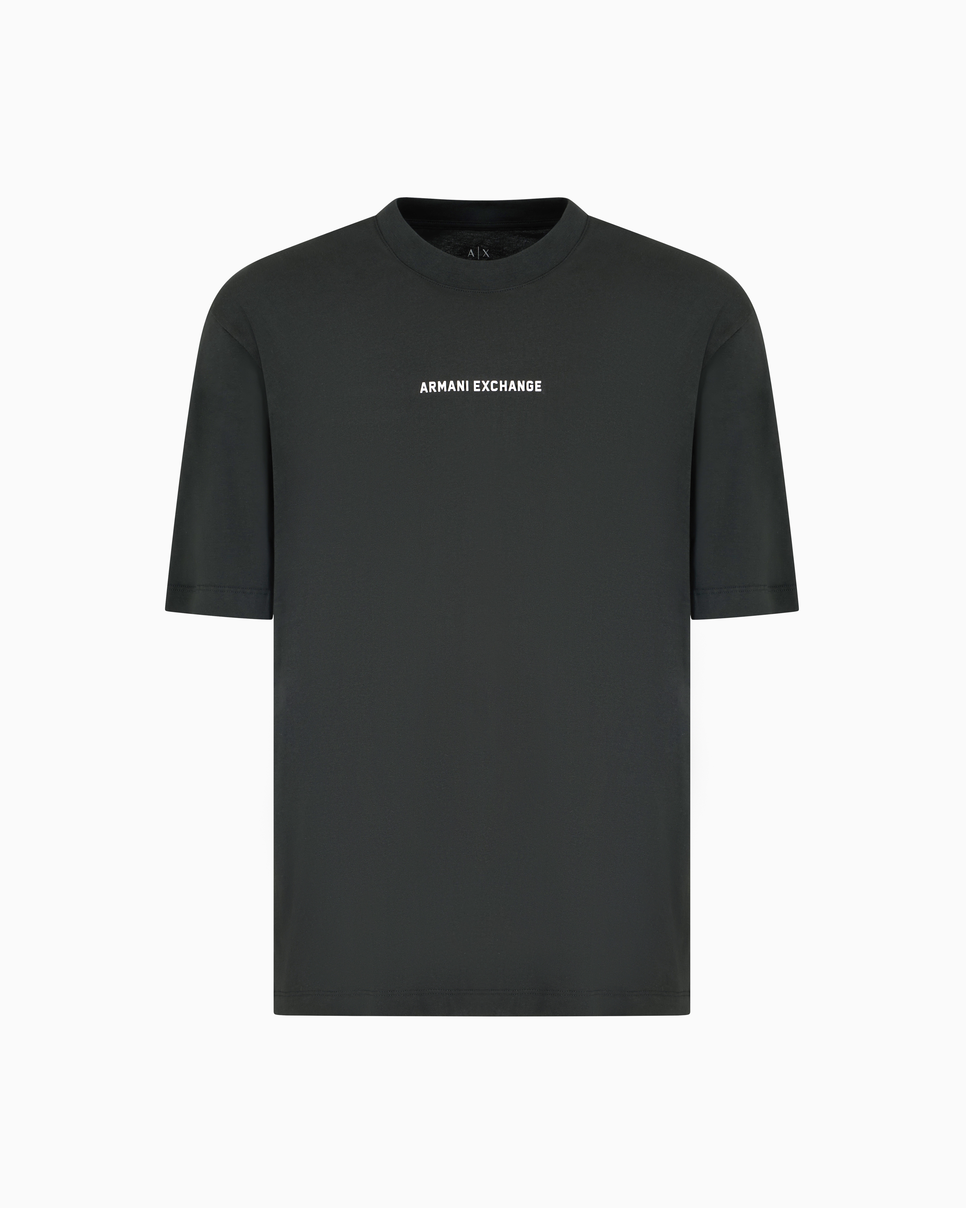 Armani Exchange - Regular fit T-shirt with logo print on front and back, Man, Green, Size: