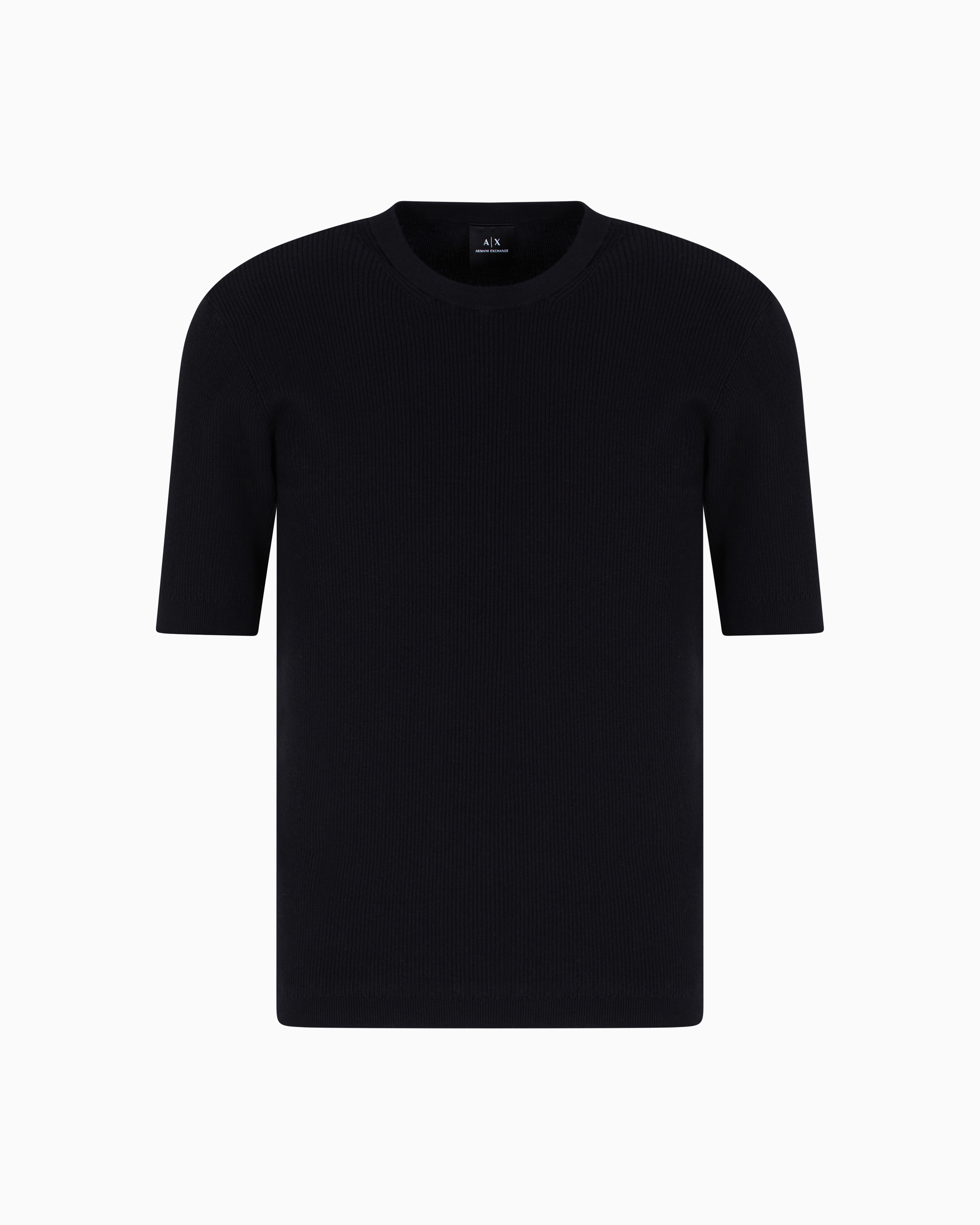 Armani Exchange - Cotton crew neck sweater, Man, Black, Size: