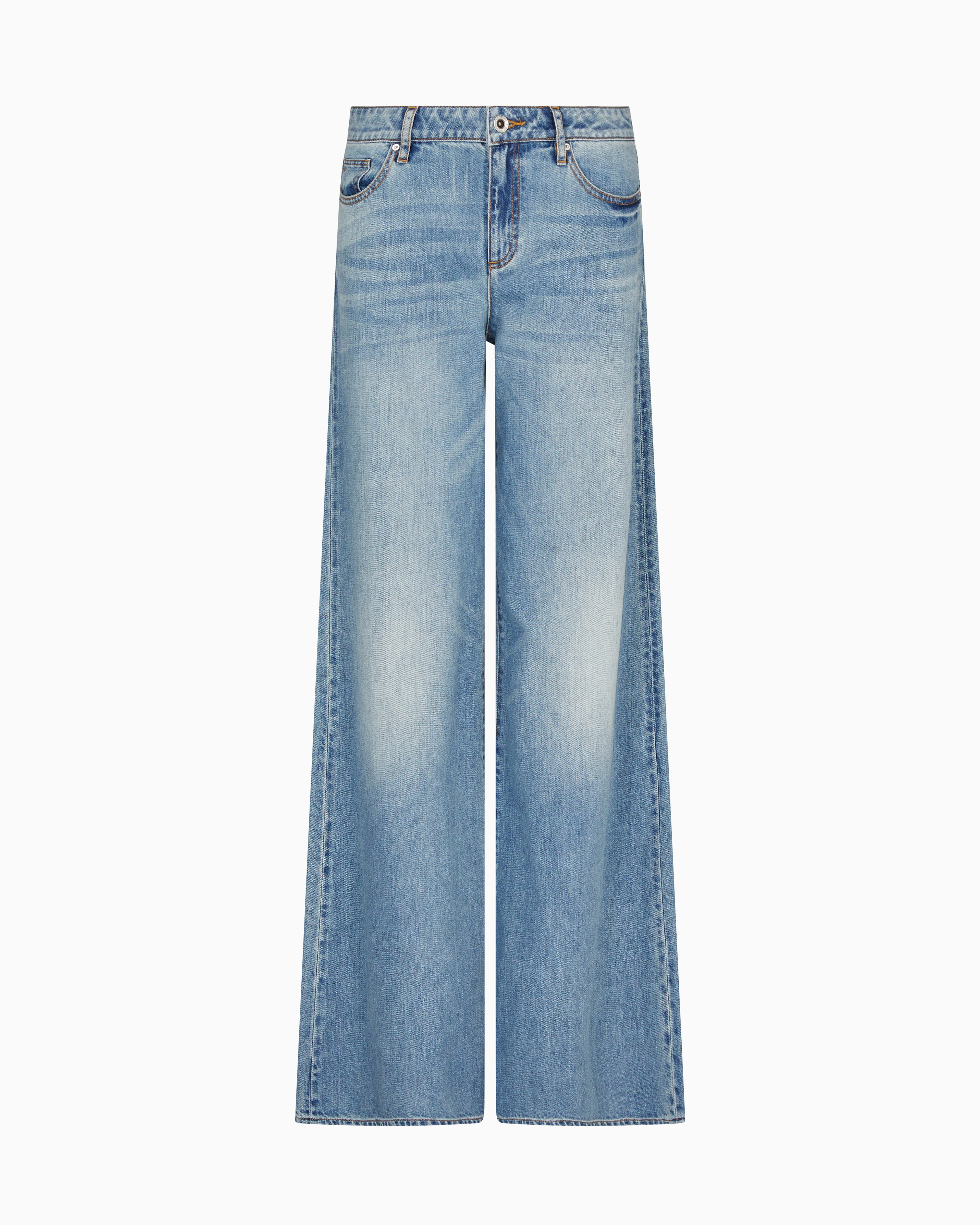 Armani Exchange - Relaxed fit jeans stretch cotton denim, Woman, Blue, Size: