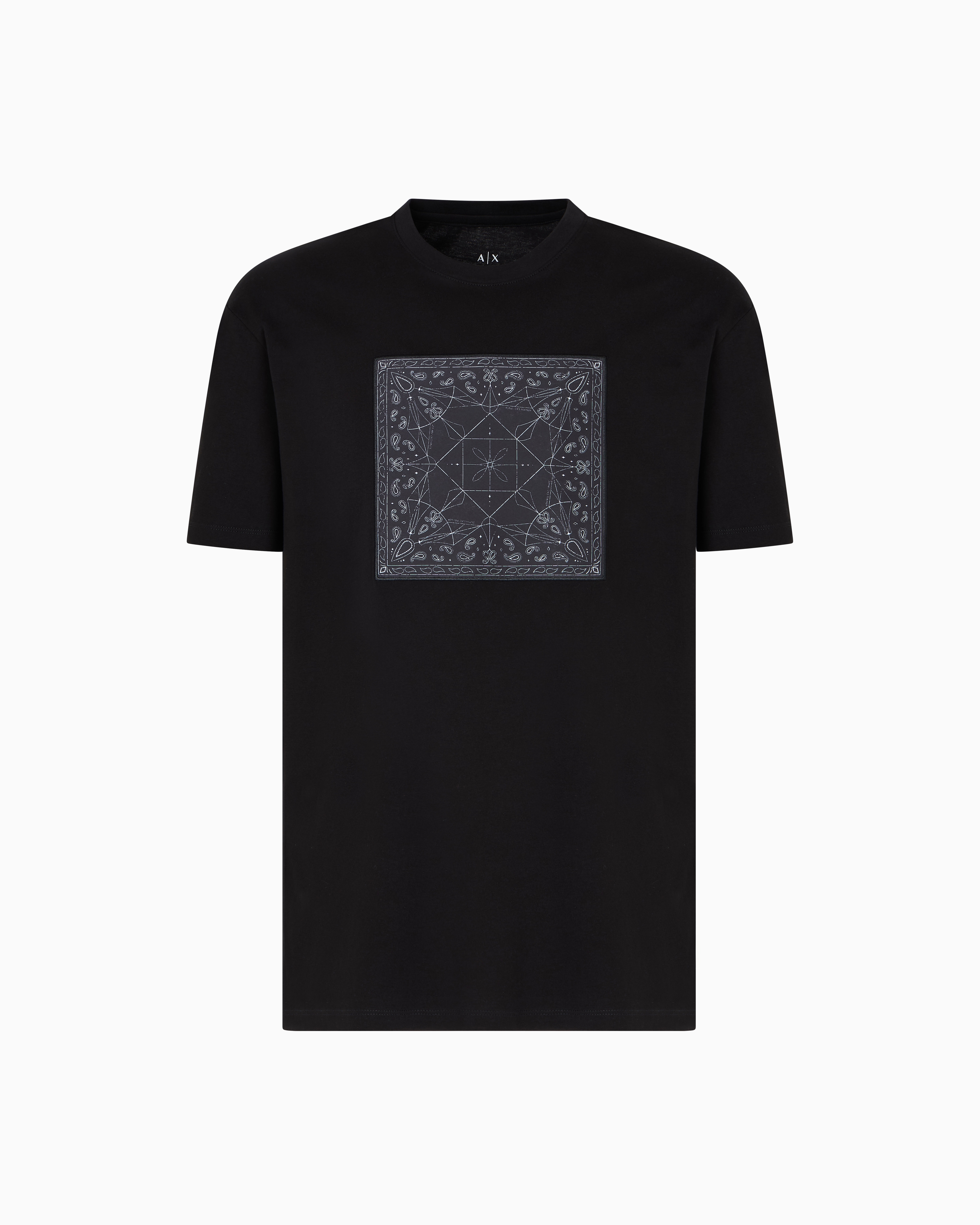 Armani Exchange - Regular fit T-shirt with kaleidoscope print, Man, Black, Size: