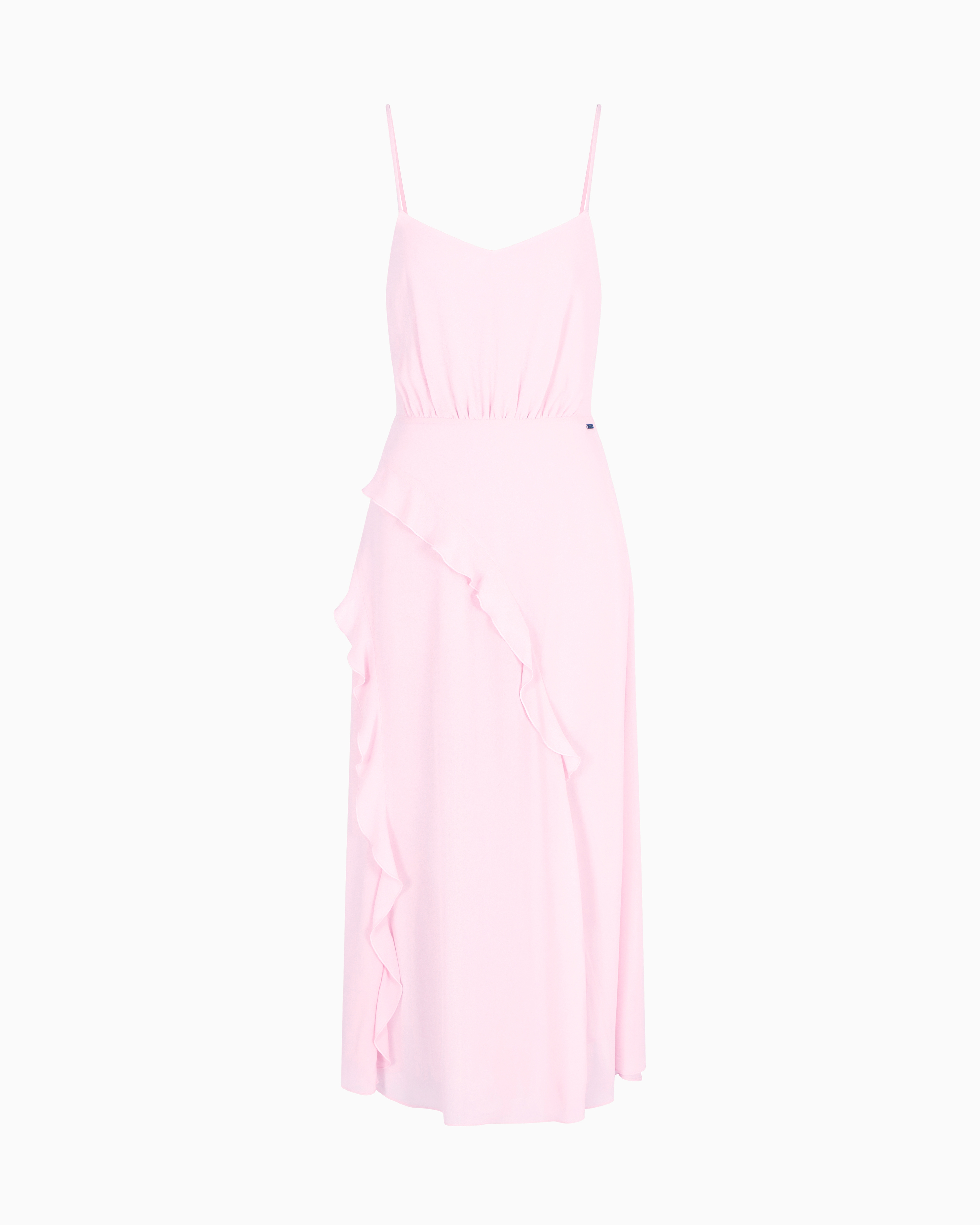 Armani Exchange - Long dress with slit crepe, Woman, Pink, Size: