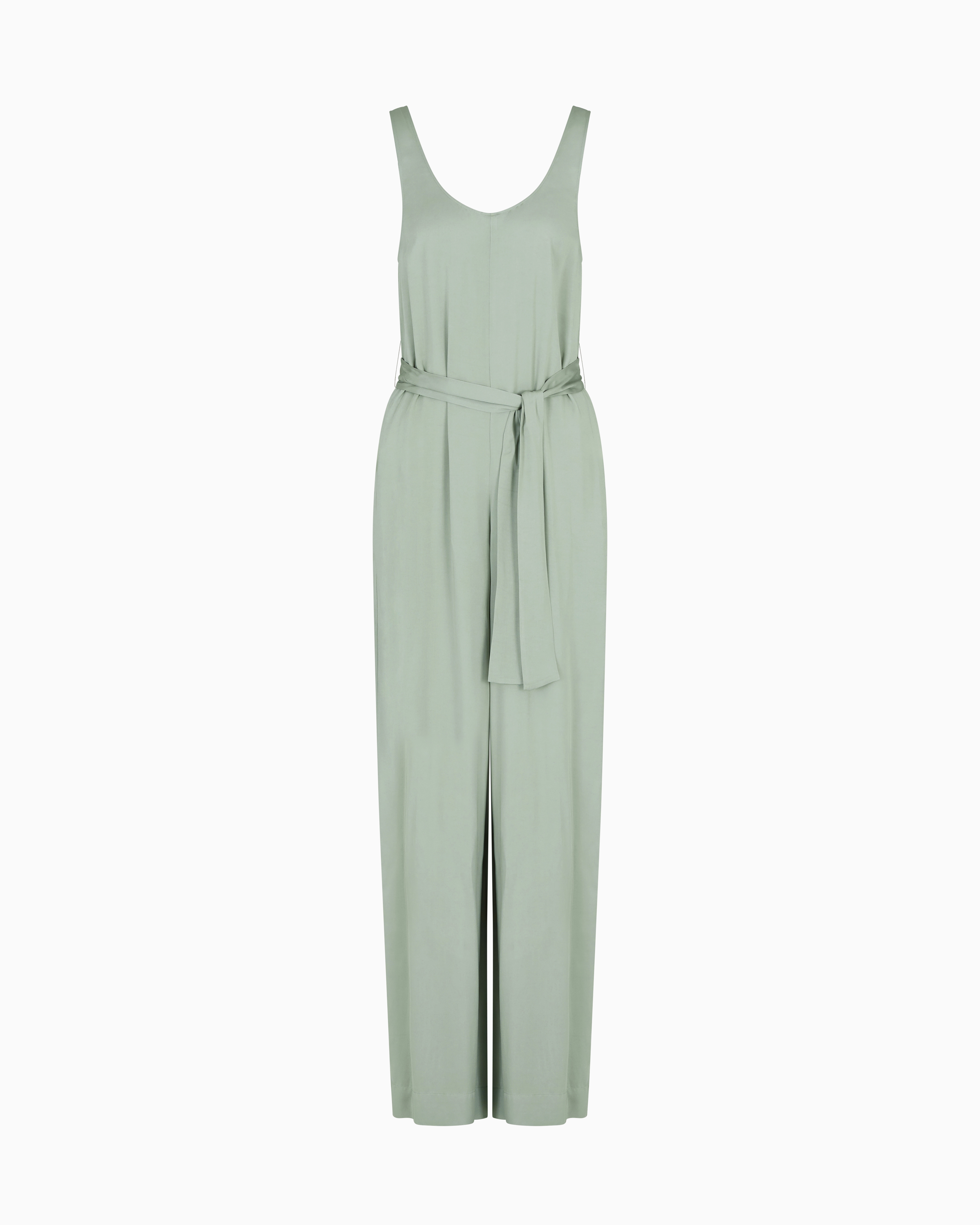 Armani Exchange Green Fluid Viscose Jumpsuit