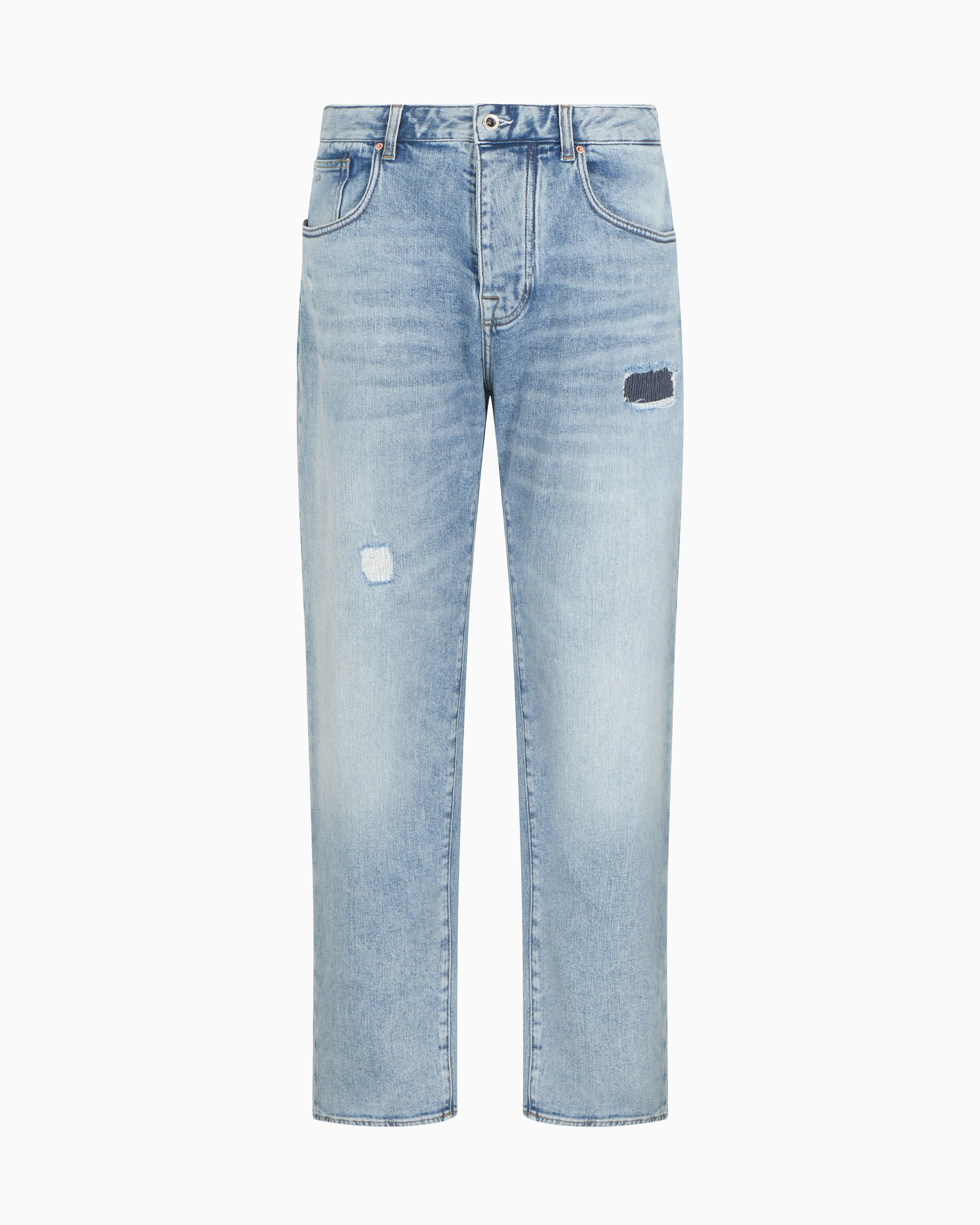 Armani Exchange - J82 loose tapered jeans cotton denim, Man, Blue, Size: