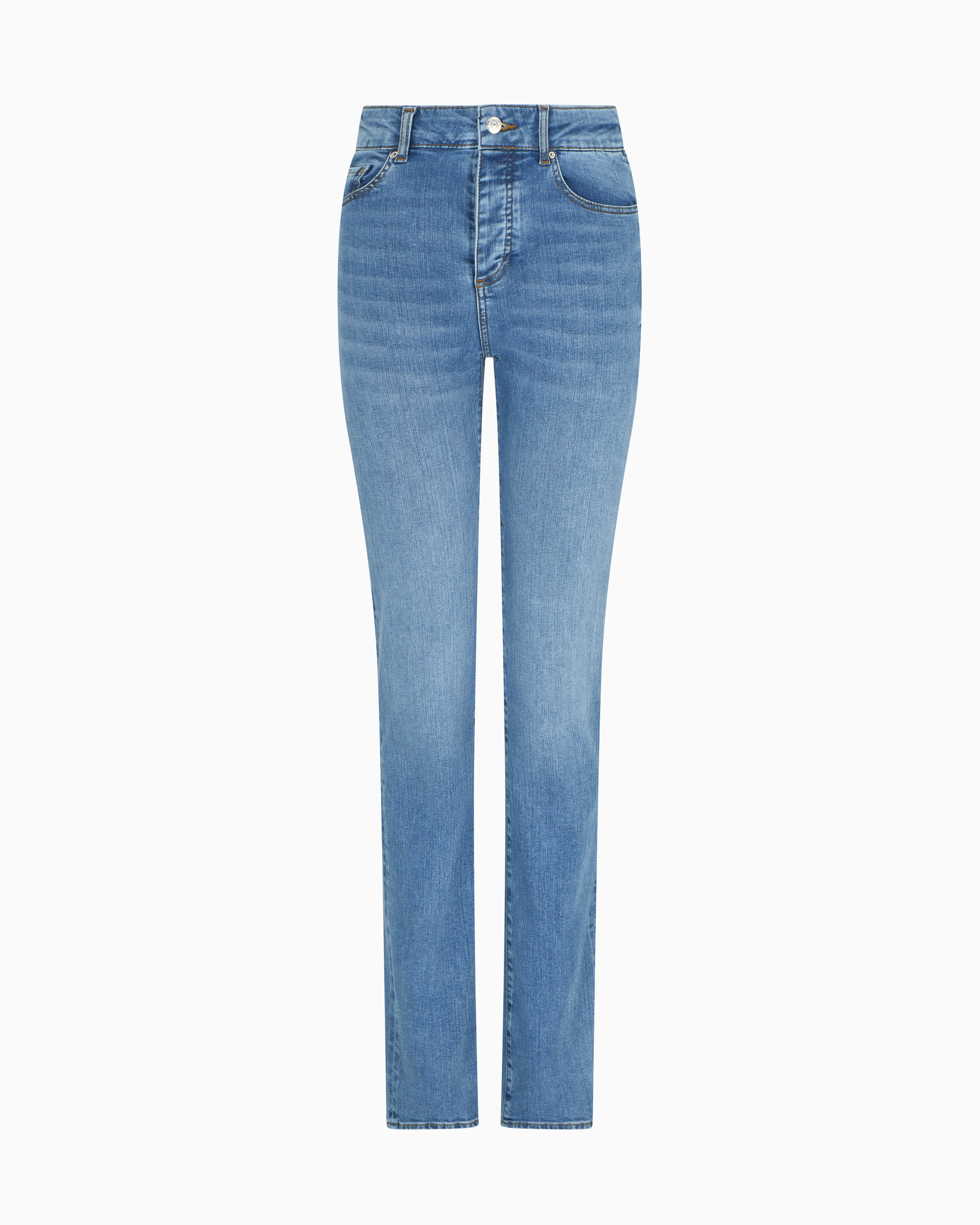 Armani Exchange - Slim fit jeans mid blue denim stretch cotton, Woman, Blue, Size: