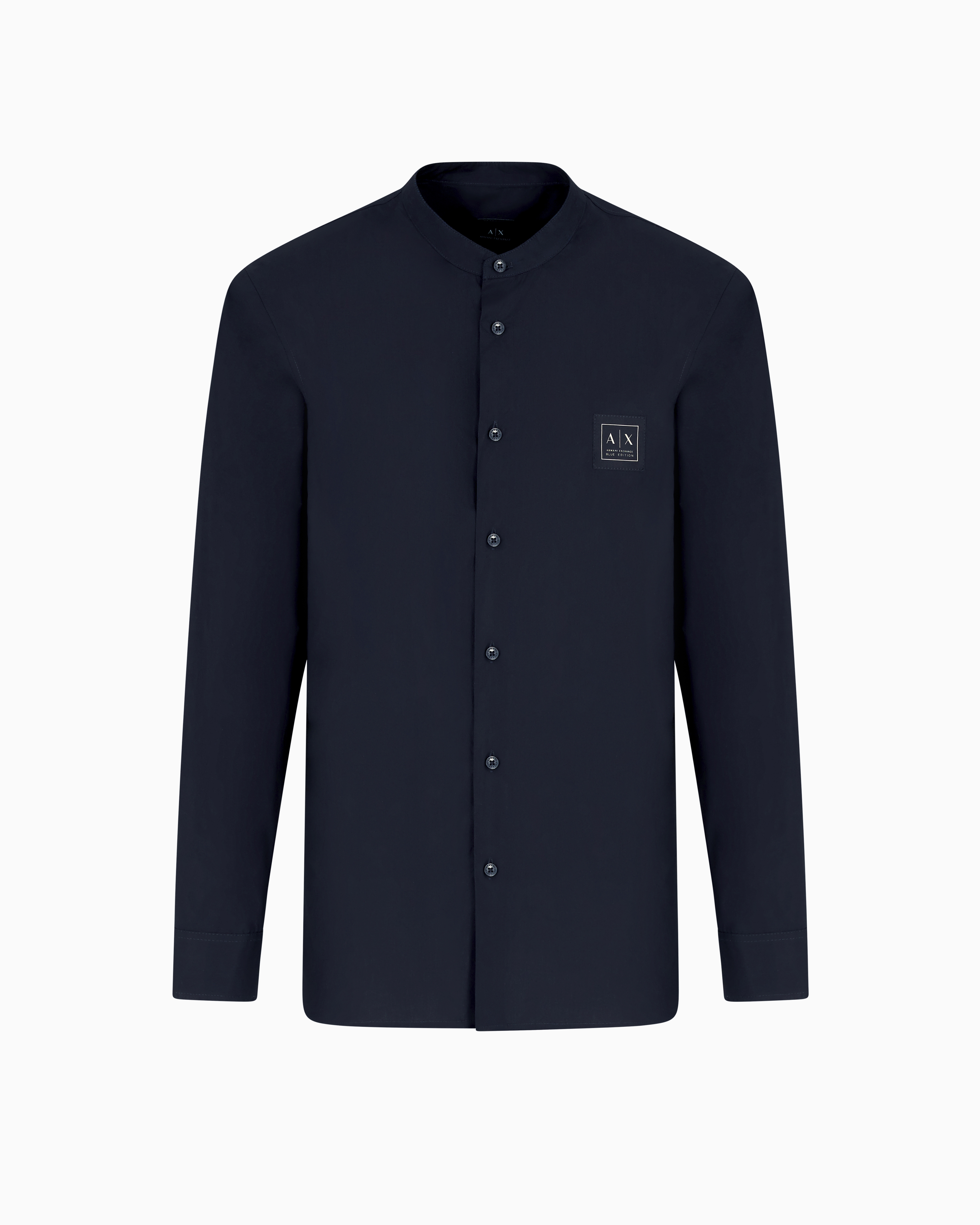 Regular fit poplin shirt with logo patch