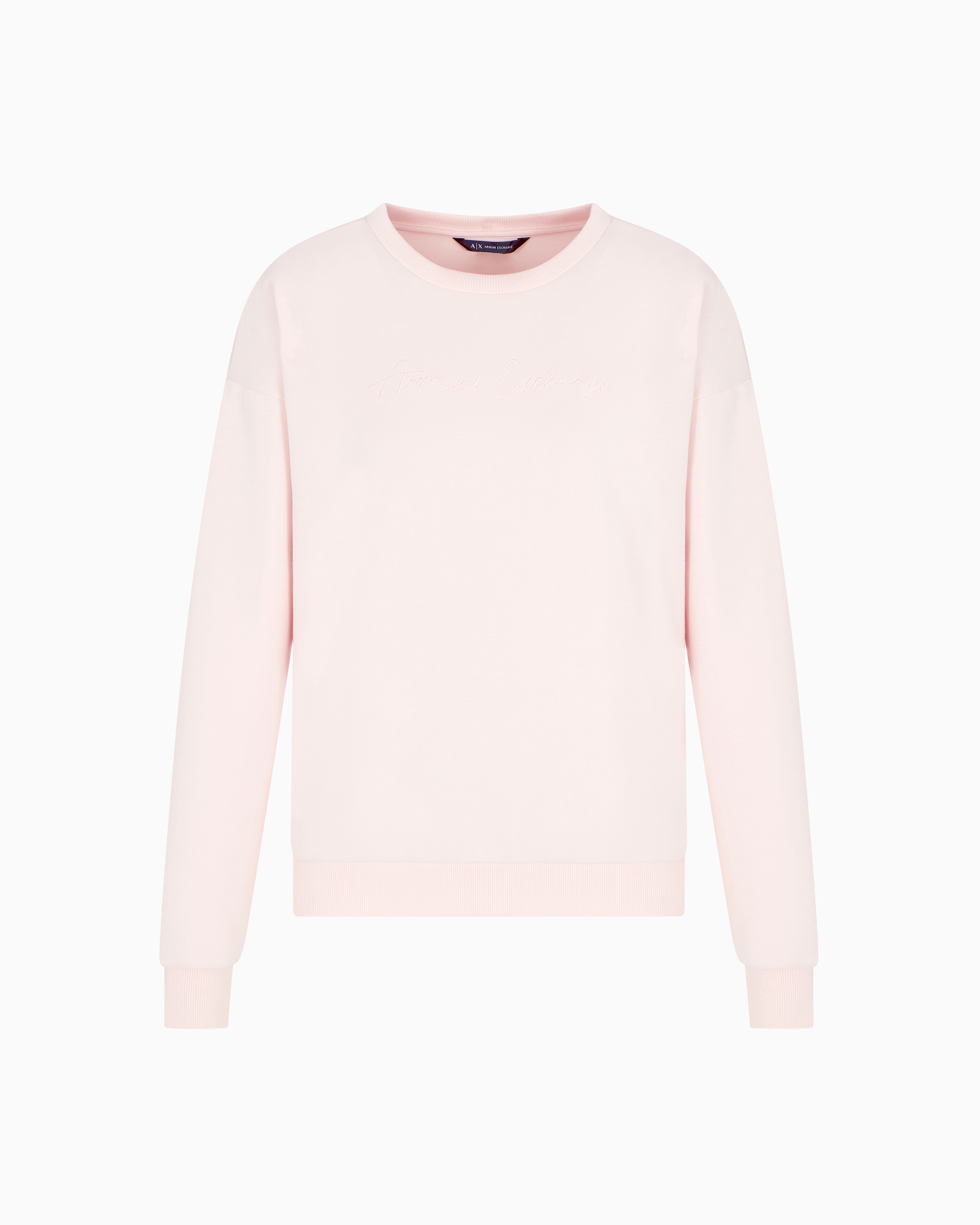 Armani Exchange - Basic crewneck sweatshirt, Woman, Pink, Size: