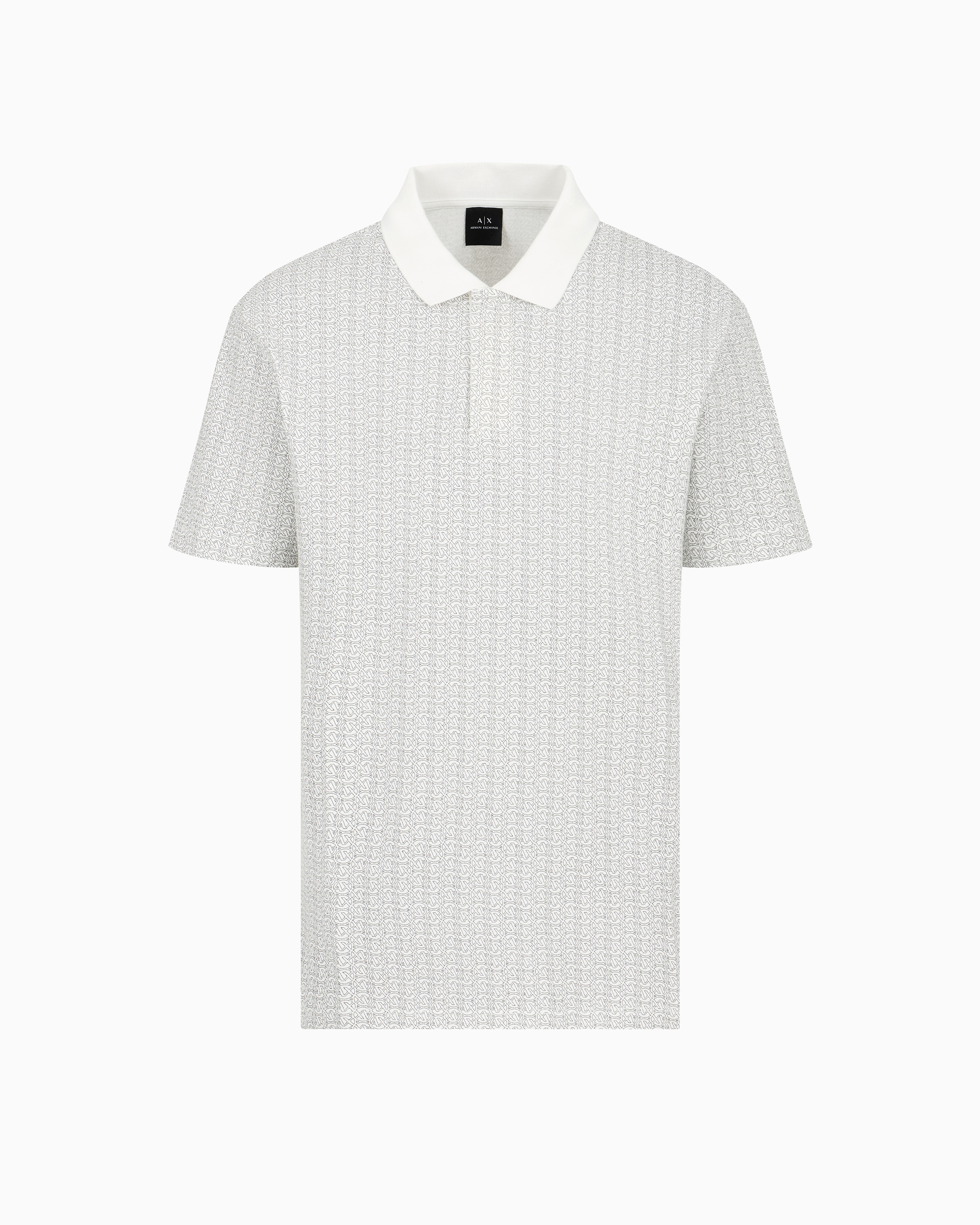 Armani Exchange White Regular Fit Polo Shirt In Stretch Jersey Large