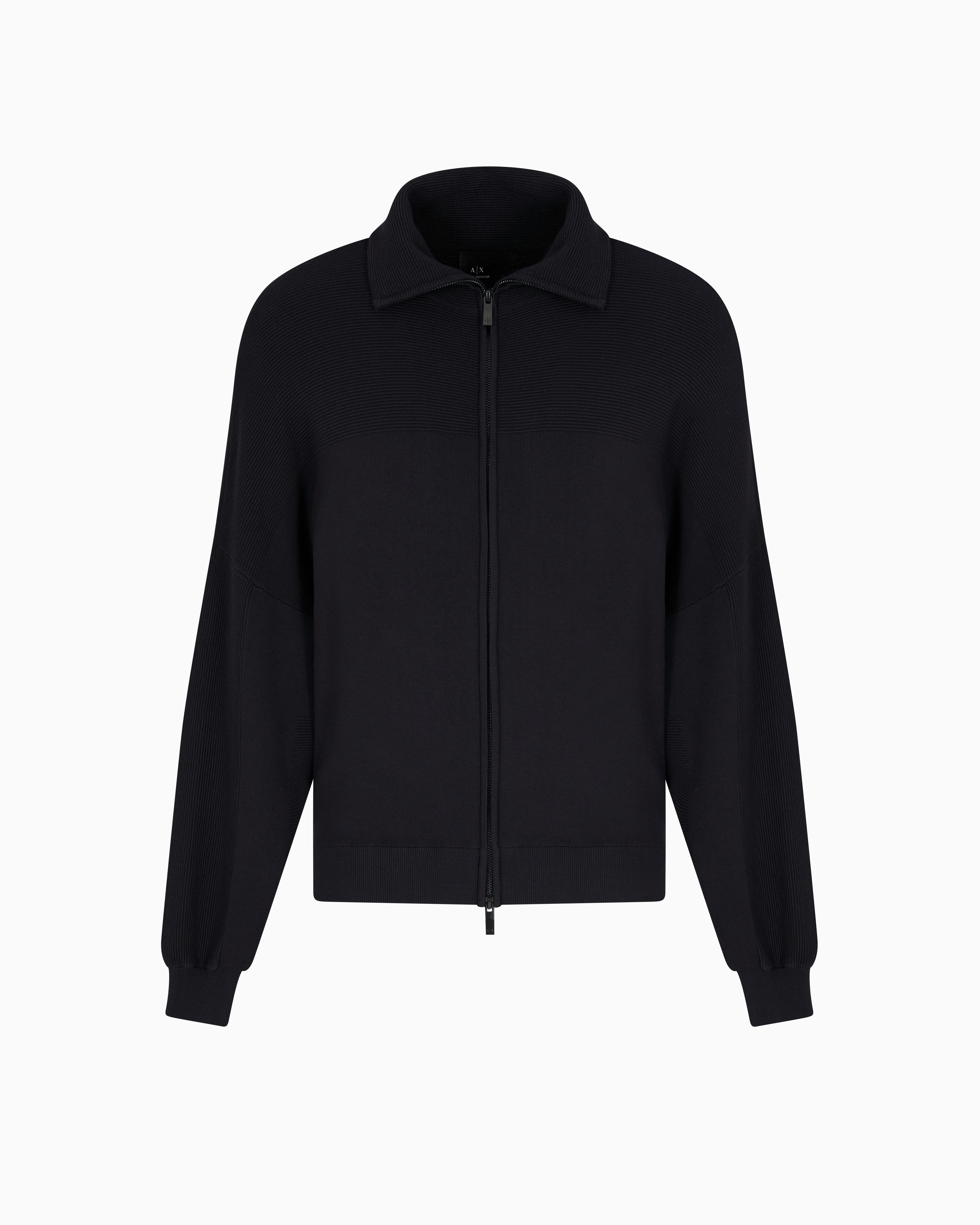 Armani Exchange - ASV Fabric Zip Up Cardigan, Man, Navy Blue, Size: