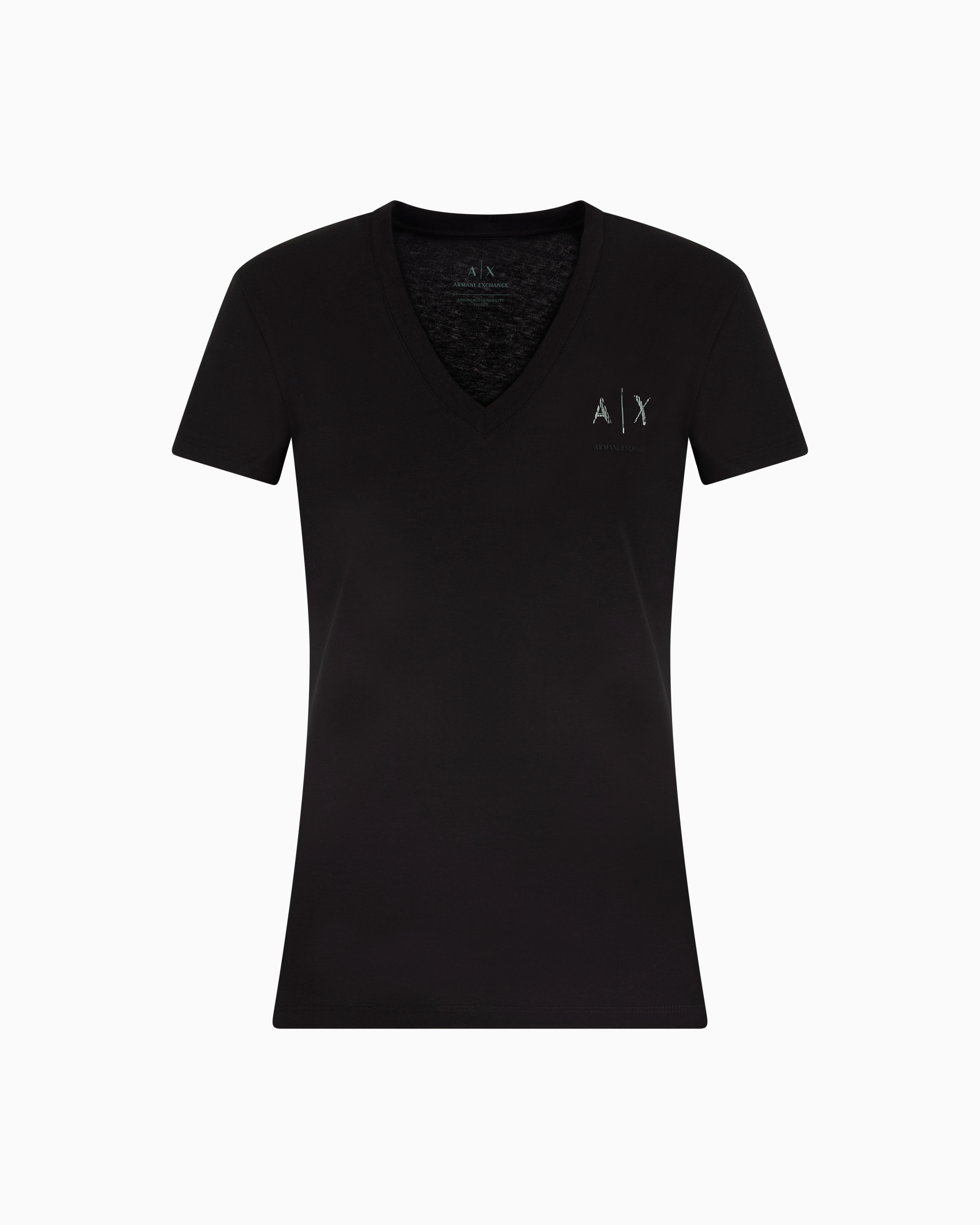 Armani Exchange - Slim Fit T-Shirts, Woman, Black, Size: