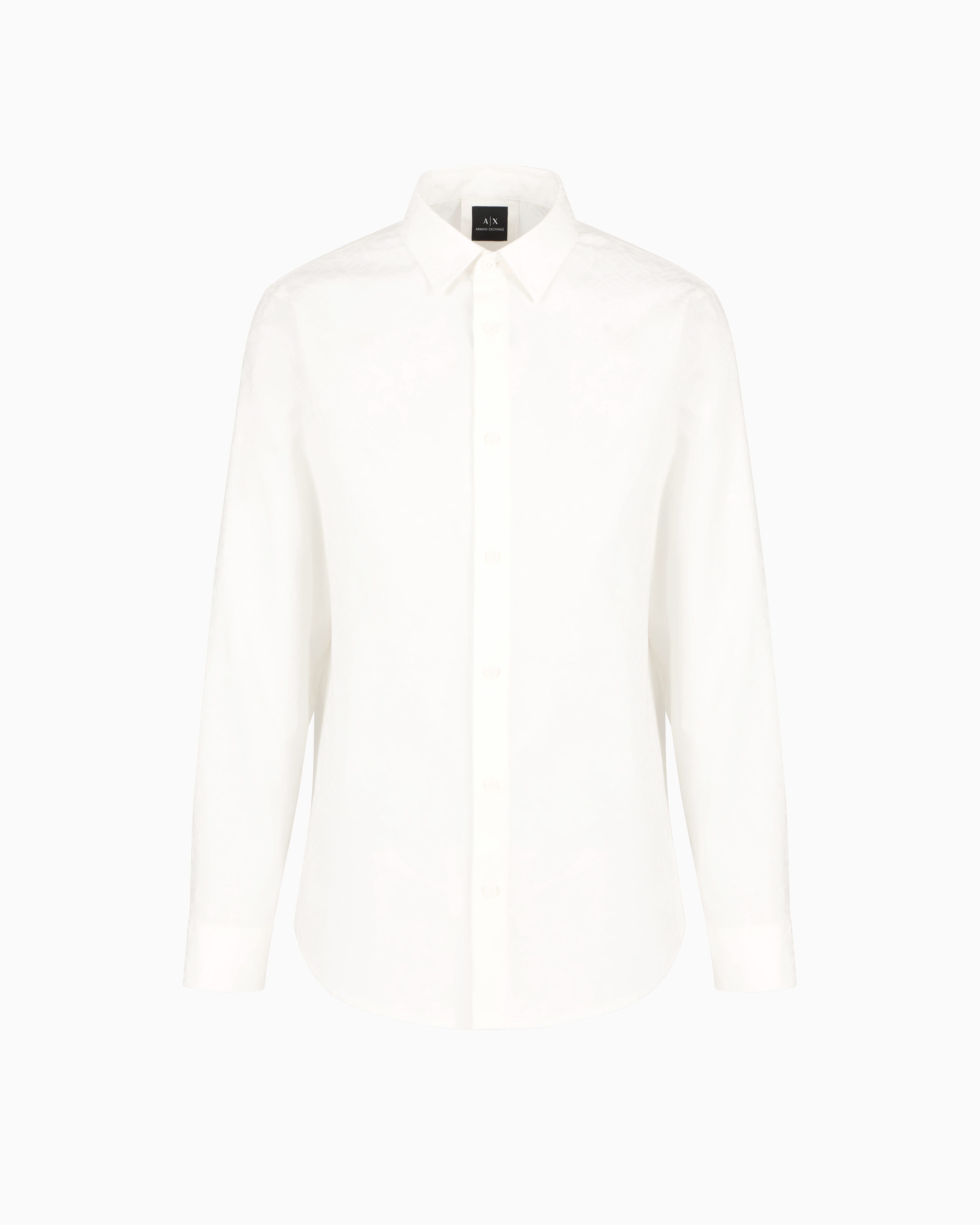 Armani Exchange - Regular fit cotton jacquard shirt, Man, White, Size: